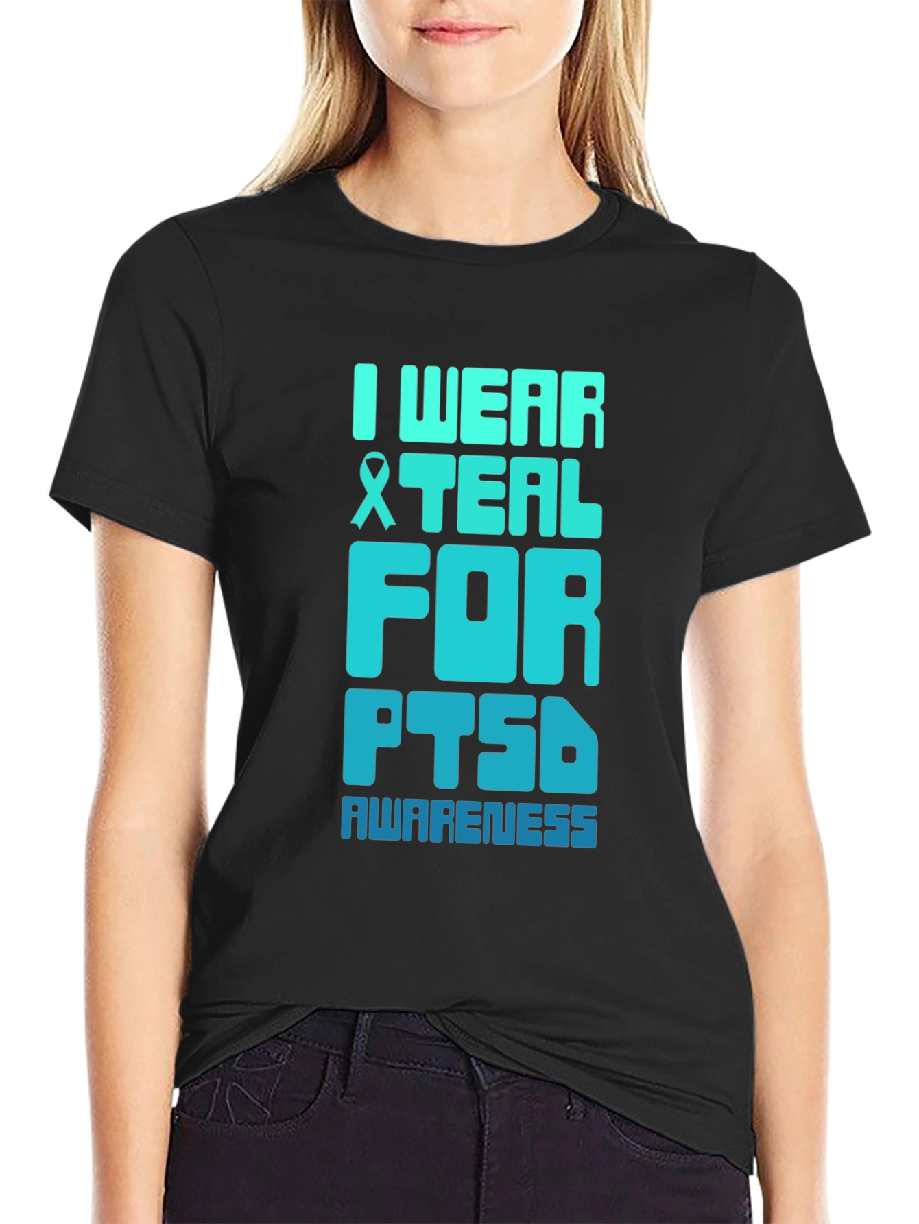Teal PTSD Awareness Graphic T-Shirt