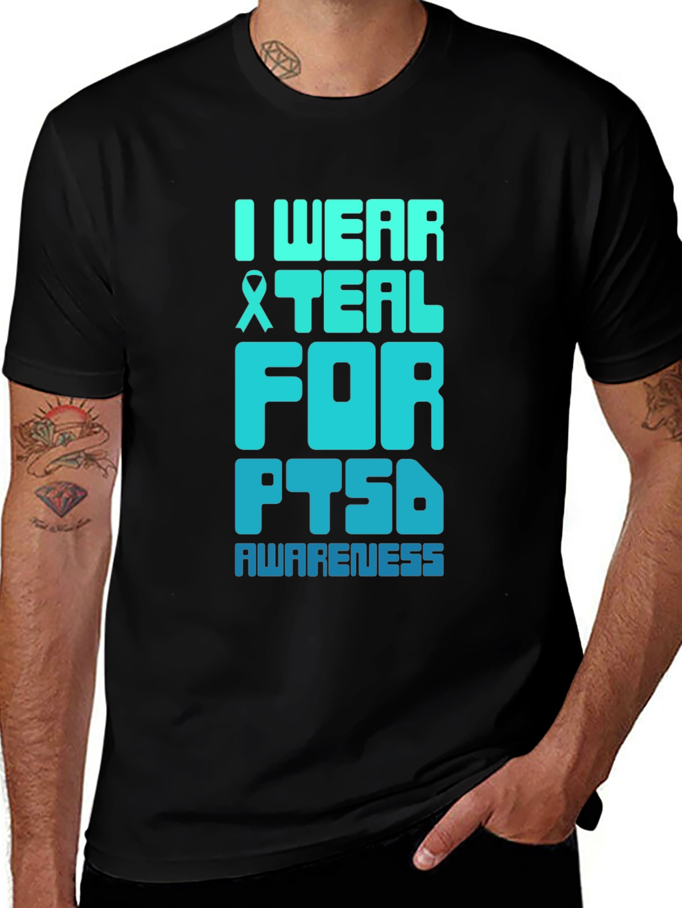 Teal PTSD Awareness Graphic T-Shirt