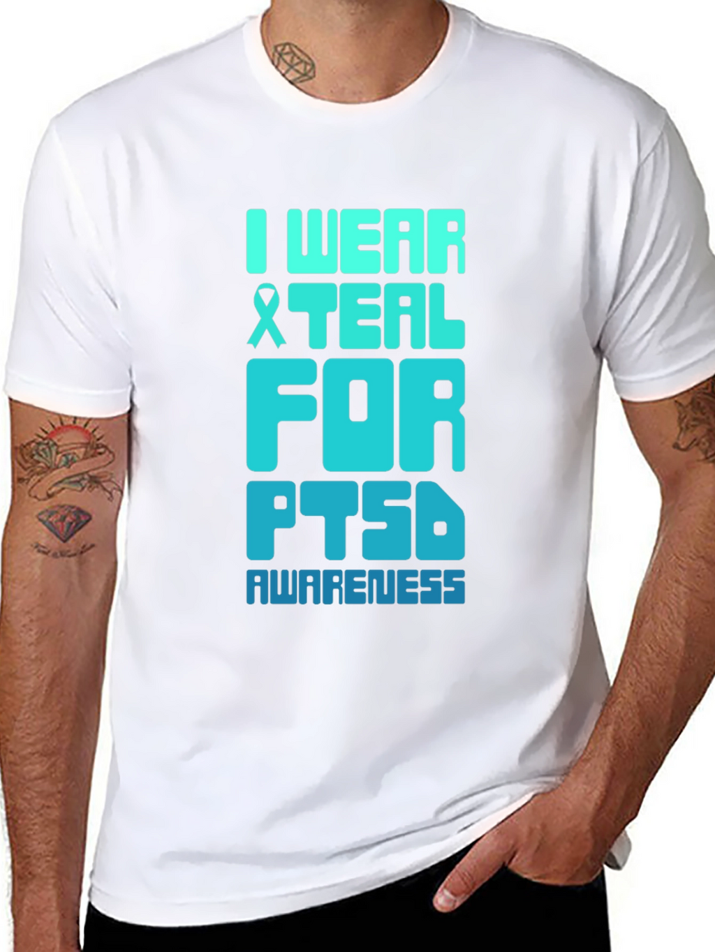 Teal PTSD Awareness Graphic T-Shirt