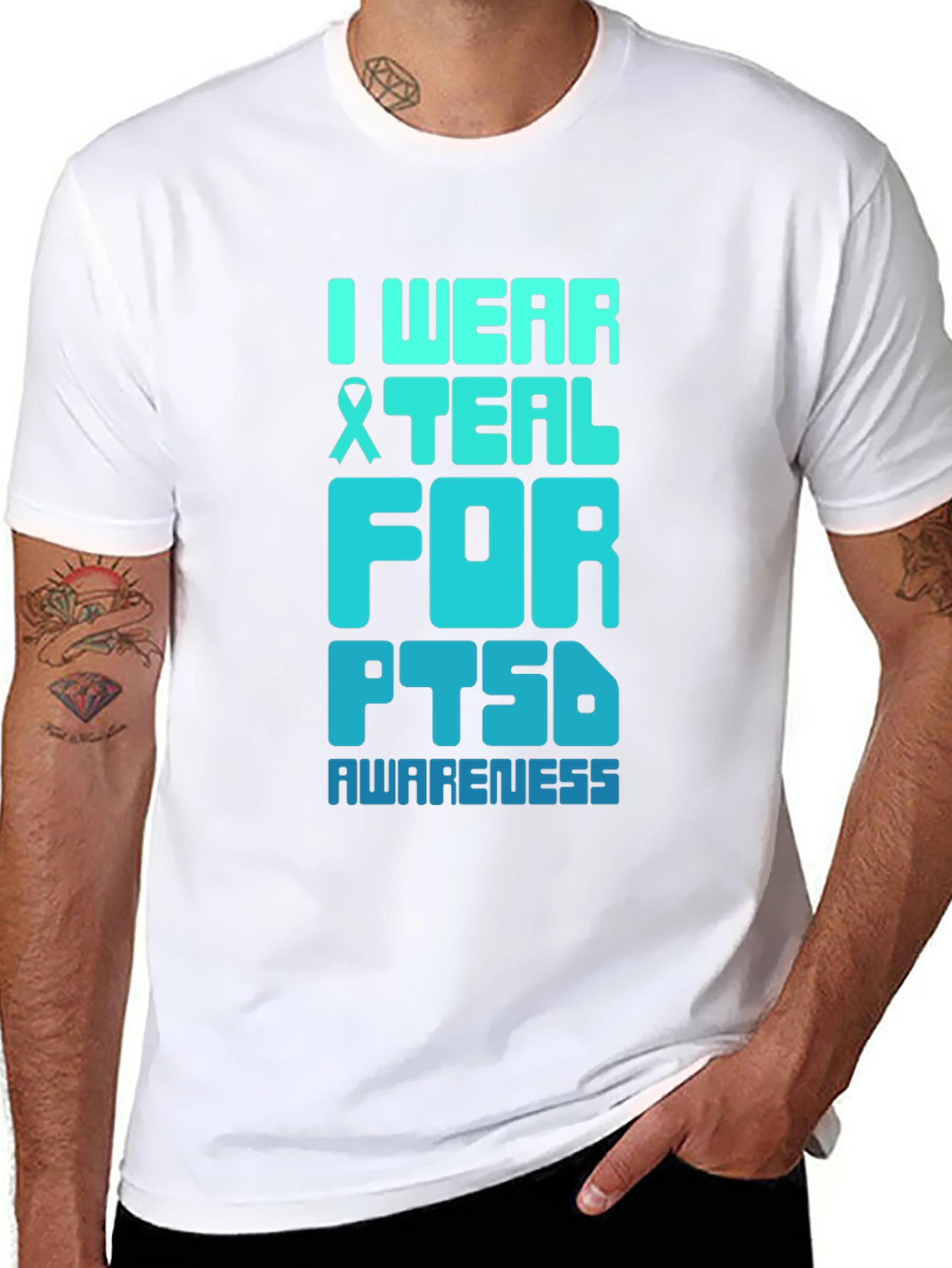 Teal PTSD Awareness Graphic T-Shirt