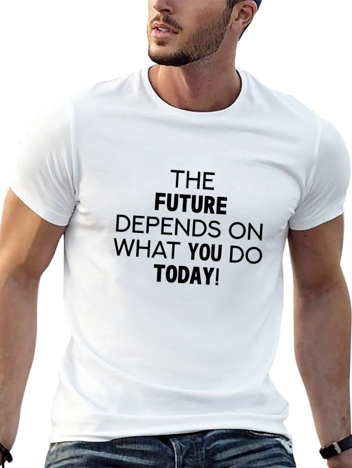 Motivational Black T-Shirt - The Future Depends On Today