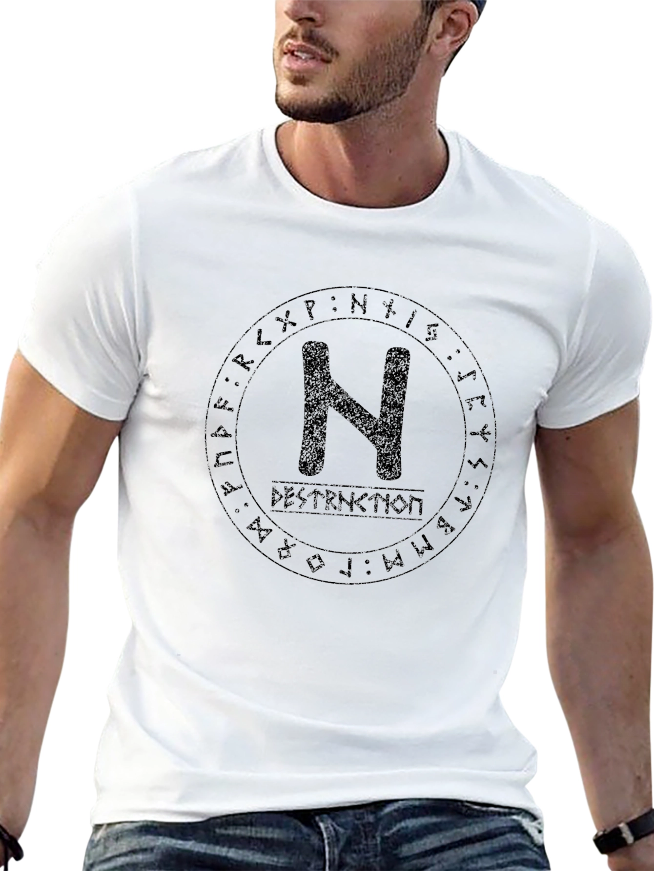 Runic Circle N T-Shirt - Destruction Graphic Tee