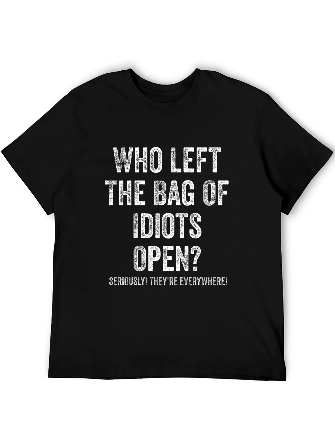 Funny Idiots Bag Open Graphic T-Shirt