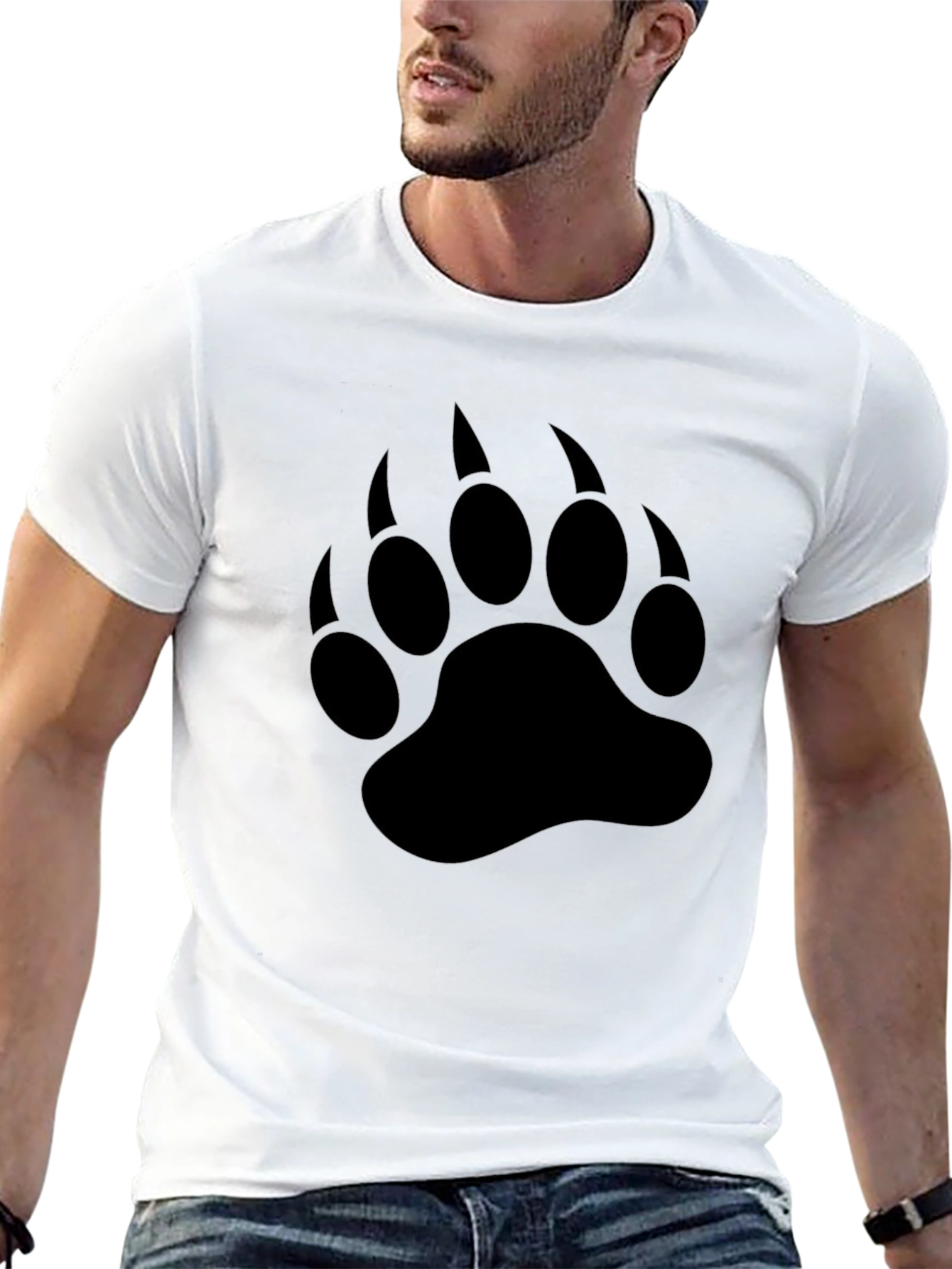 Black Bear Paw Print T-Shirt - Wildlife Graphic Tee