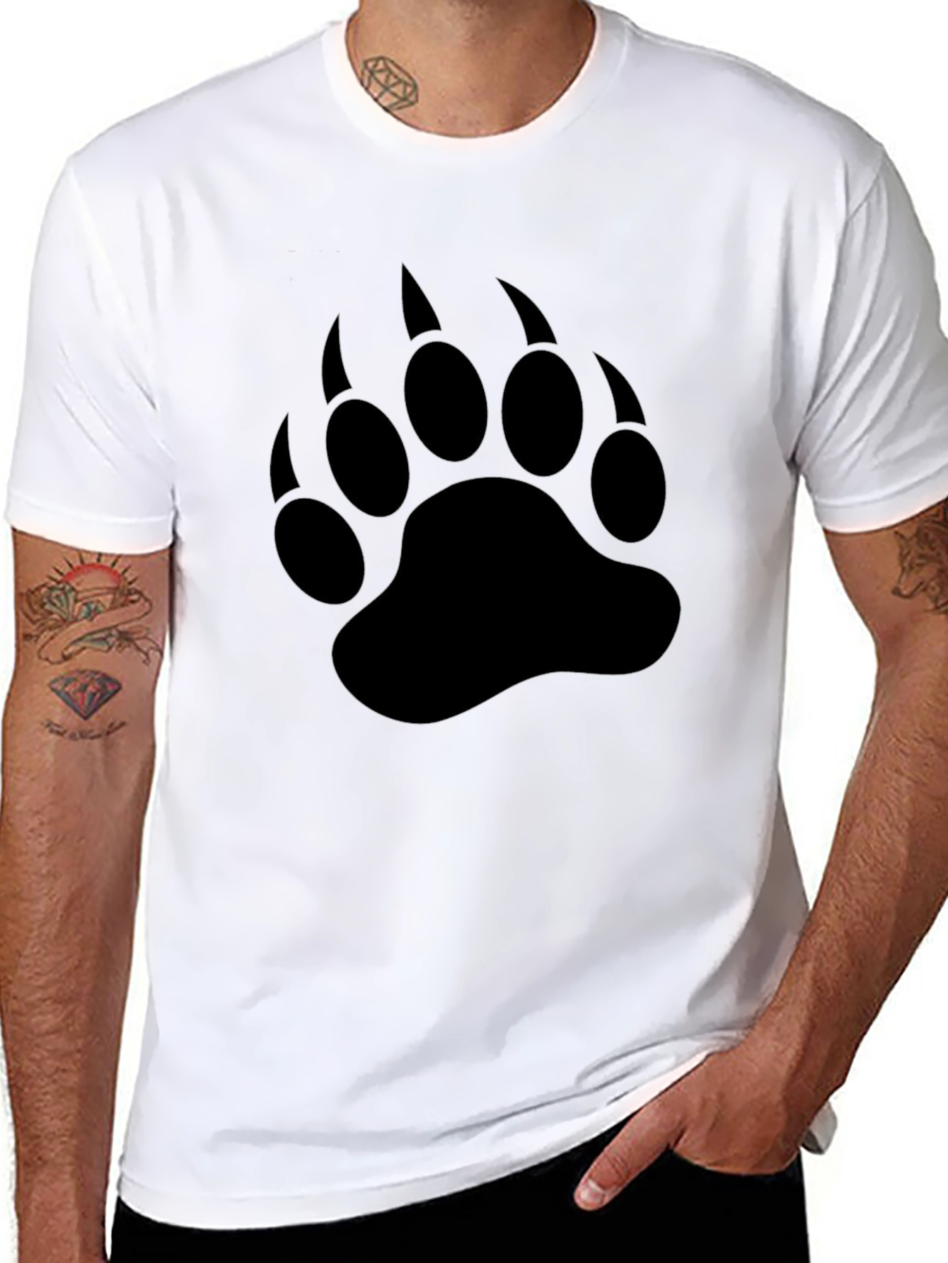 Black Bear Paw Print T-Shirt - Wildlife Graphic Tee