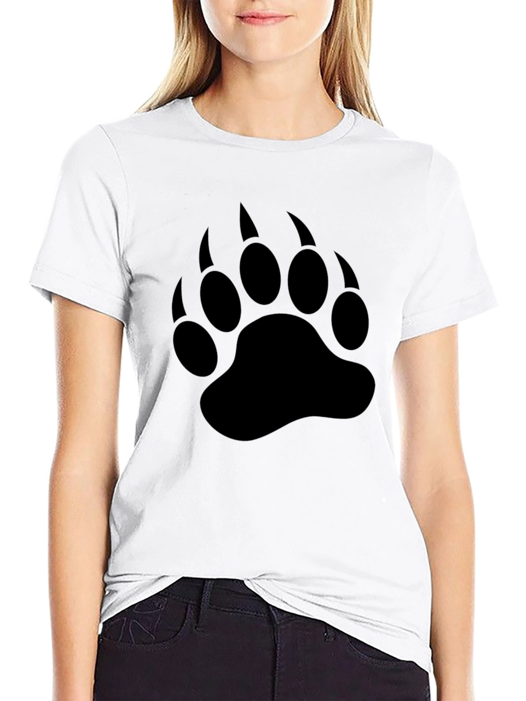 Black Bear Paw Print T-Shirt - Wildlife Graphic Tee
