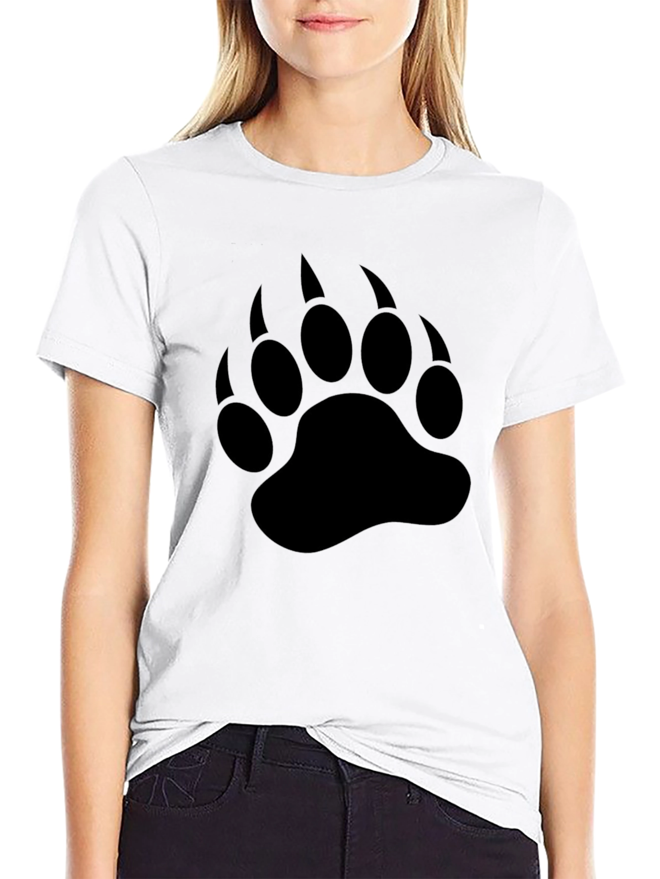 Black Bear Paw Print T-Shirt - Wildlife Graphic Tee