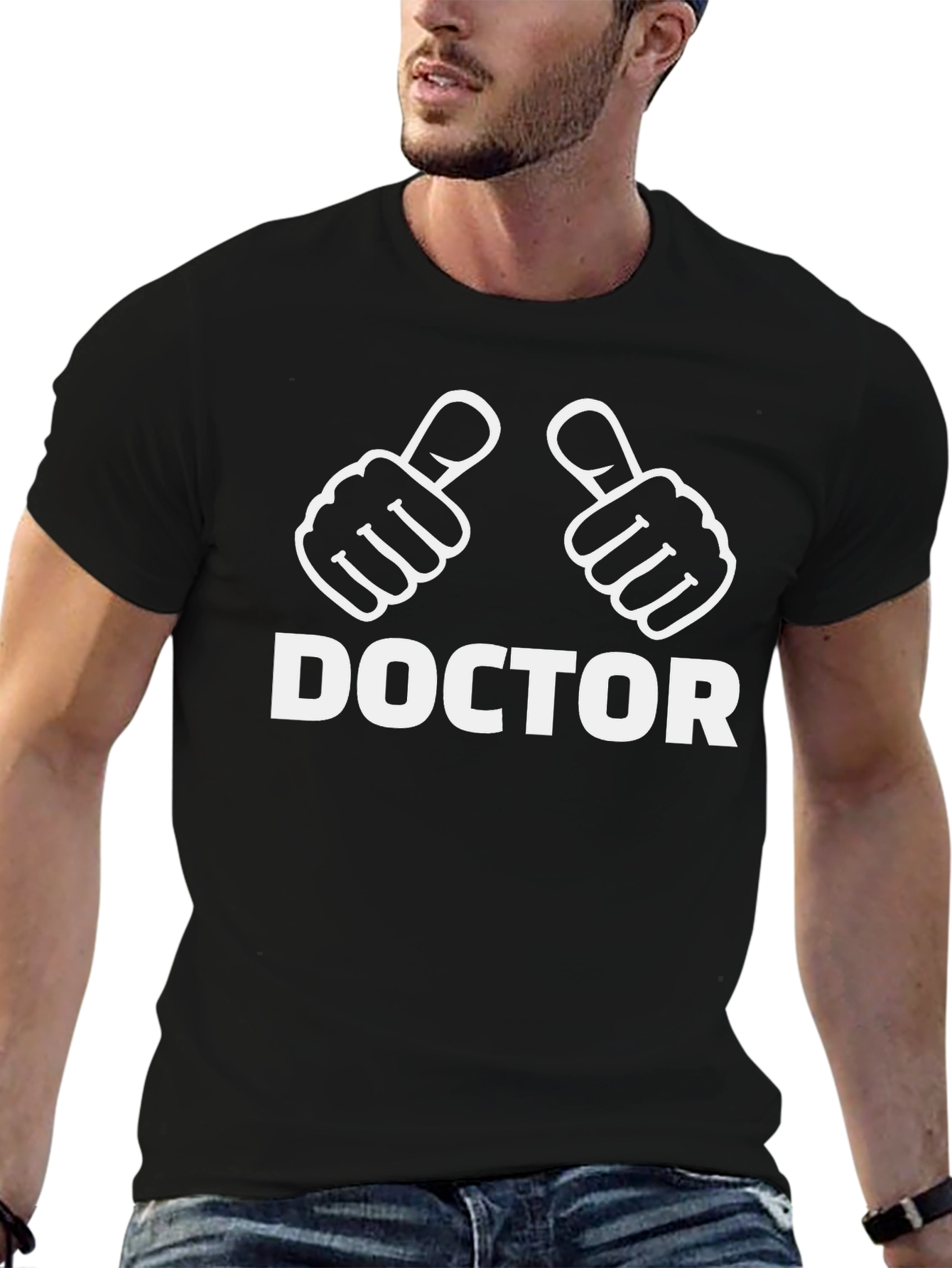 Doctor Thumbs Up Graphic T-Shirt - Black