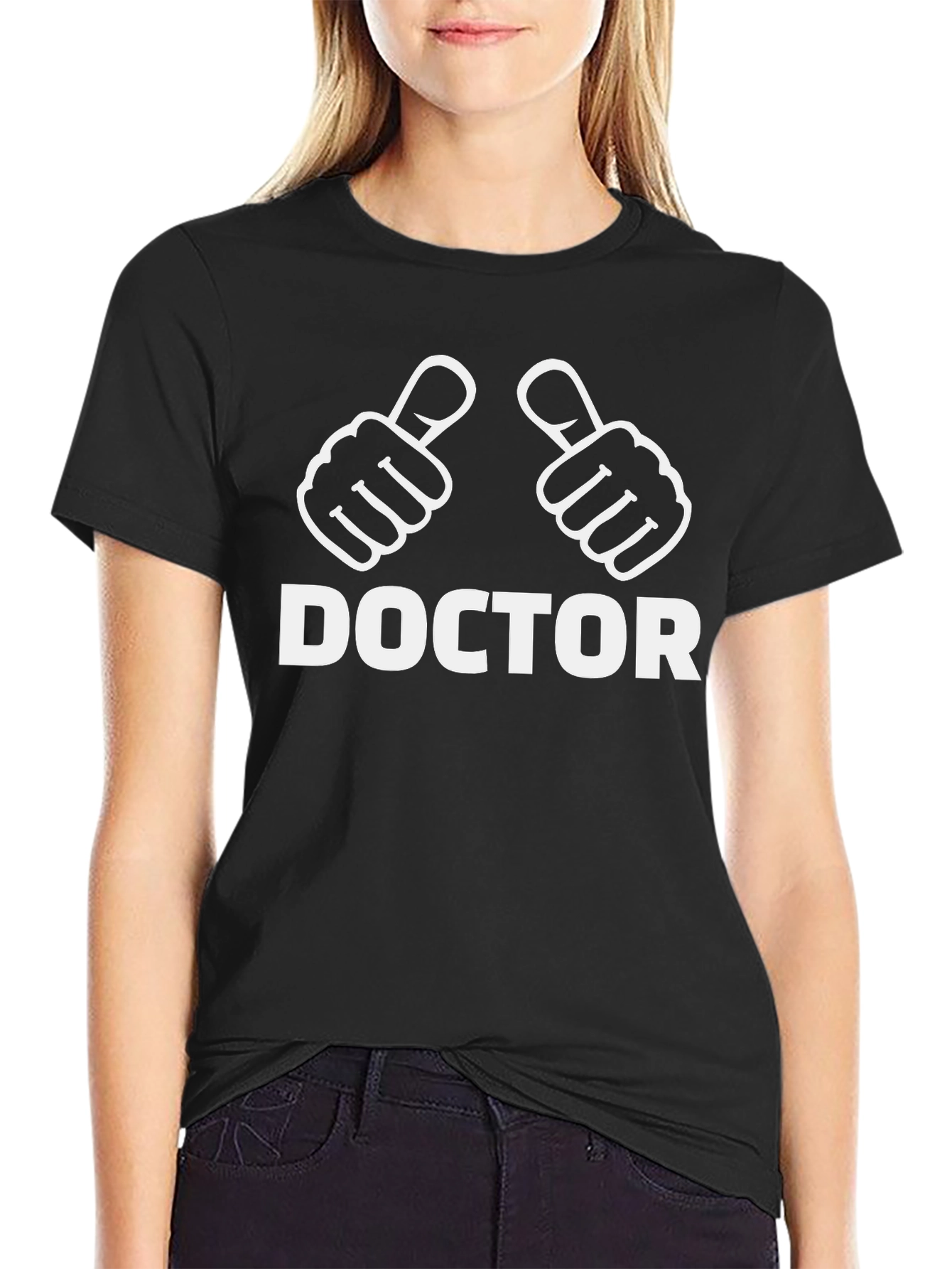 Doctor Thumbs Up Graphic T-Shirt - Black