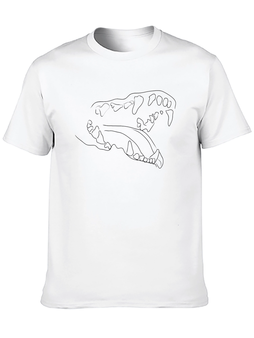 Black Skull Outline Tee - Modern Graphic T-Shirt