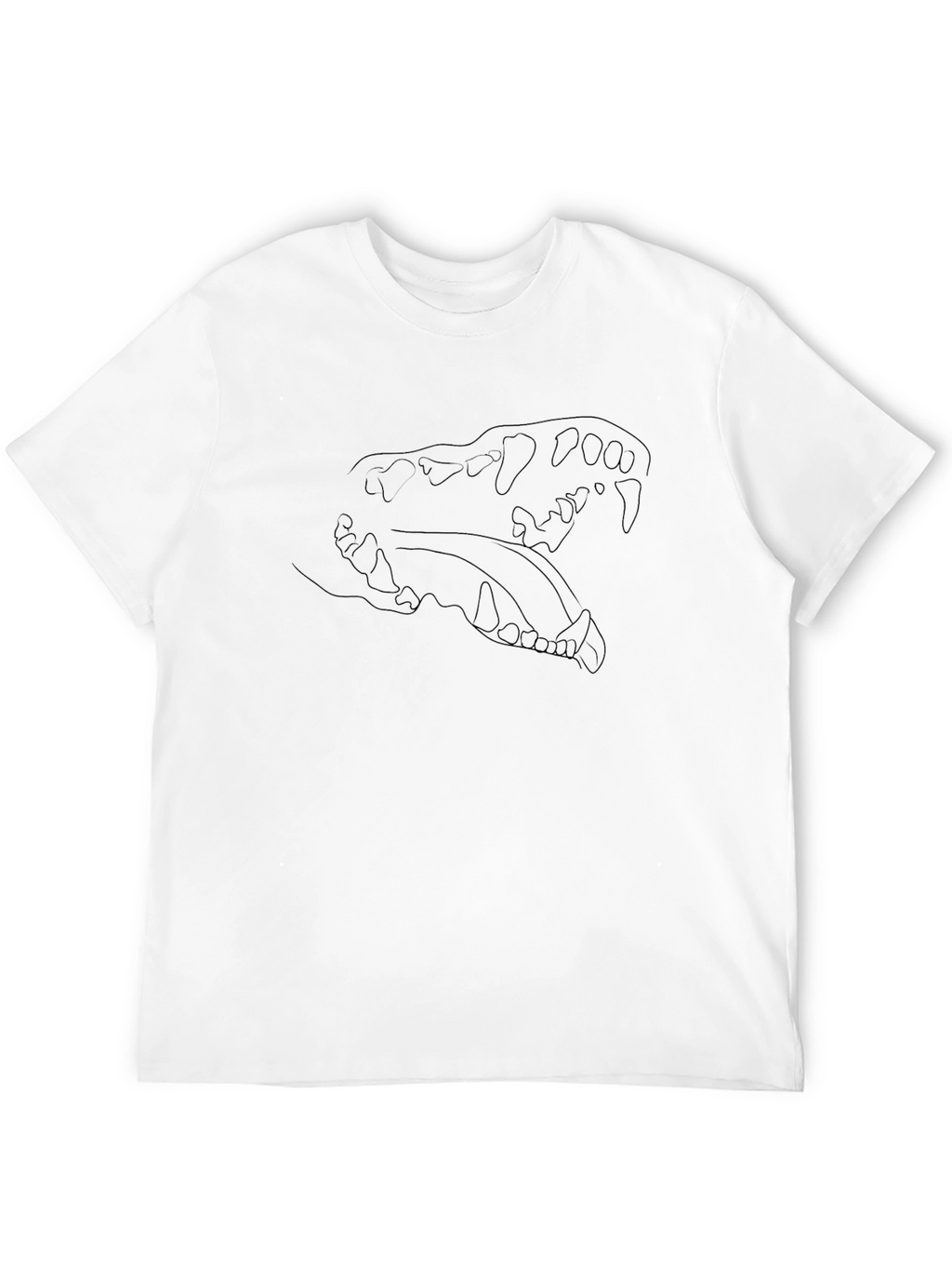 Black Skull Outline Tee - Modern Graphic T-Shirt