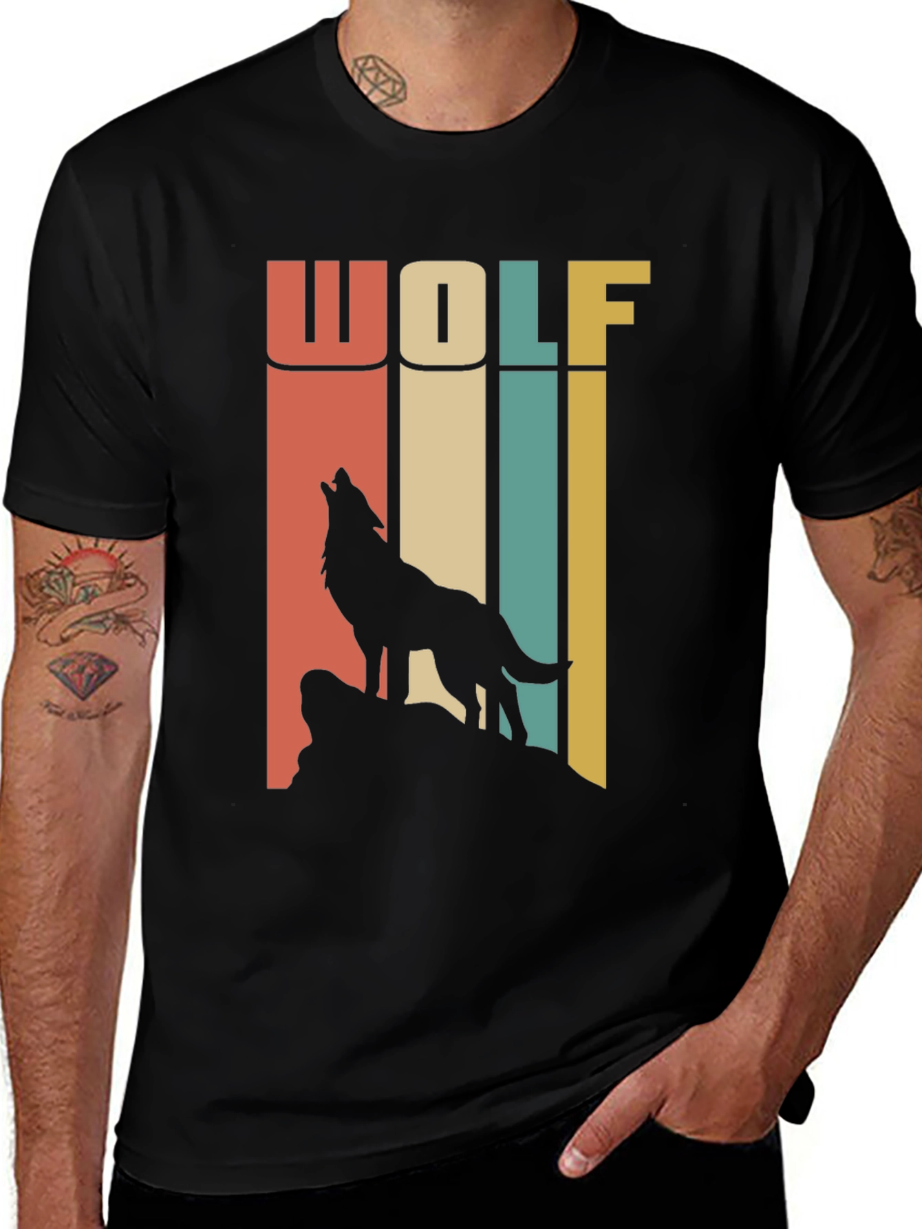 Retro Wolf T-Shirt - Vintage Style Graphic Tee