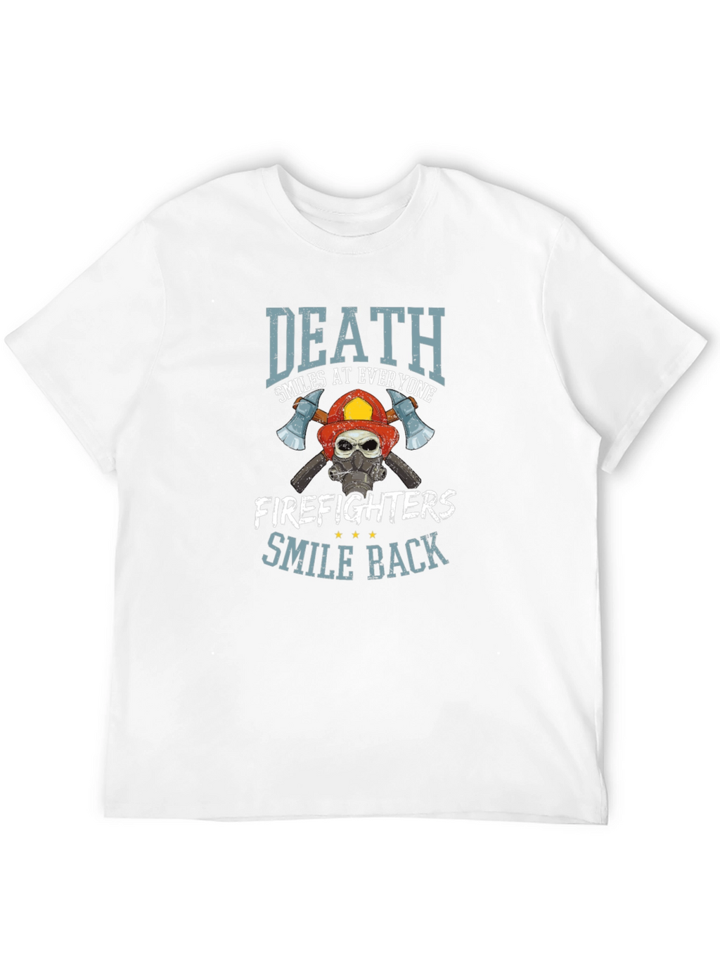Firefighter Skull Graphic T-Shirt - Death Smiles Back