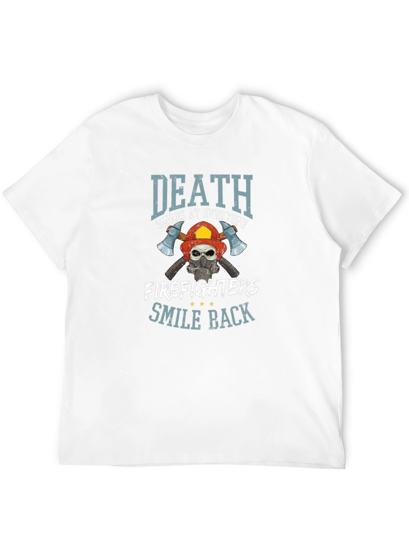 Firefighter Skull Graphic T-Shirt - Death Smiles Back