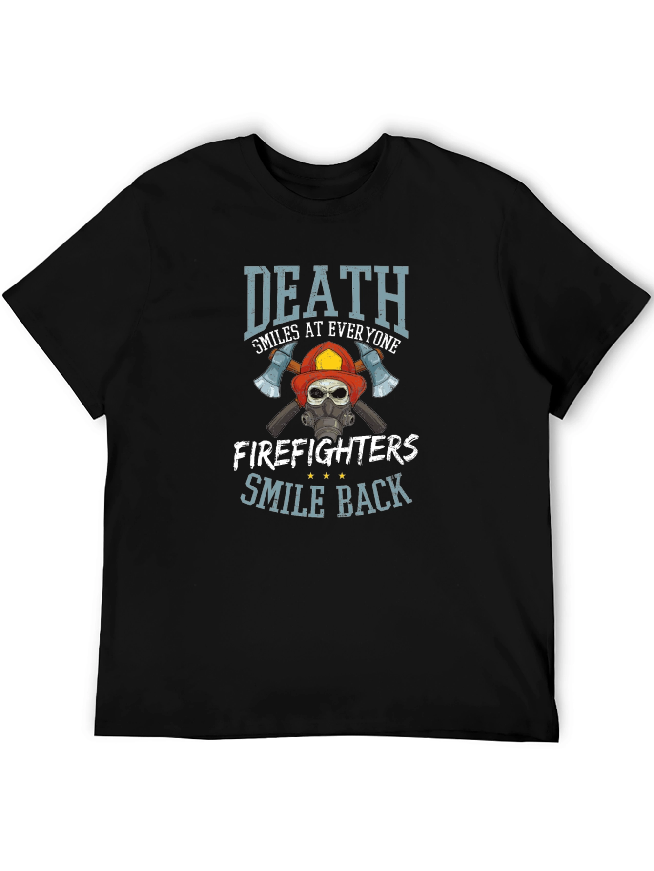 Firefighter Skull Graphic T-Shirt - Death Smiles Back