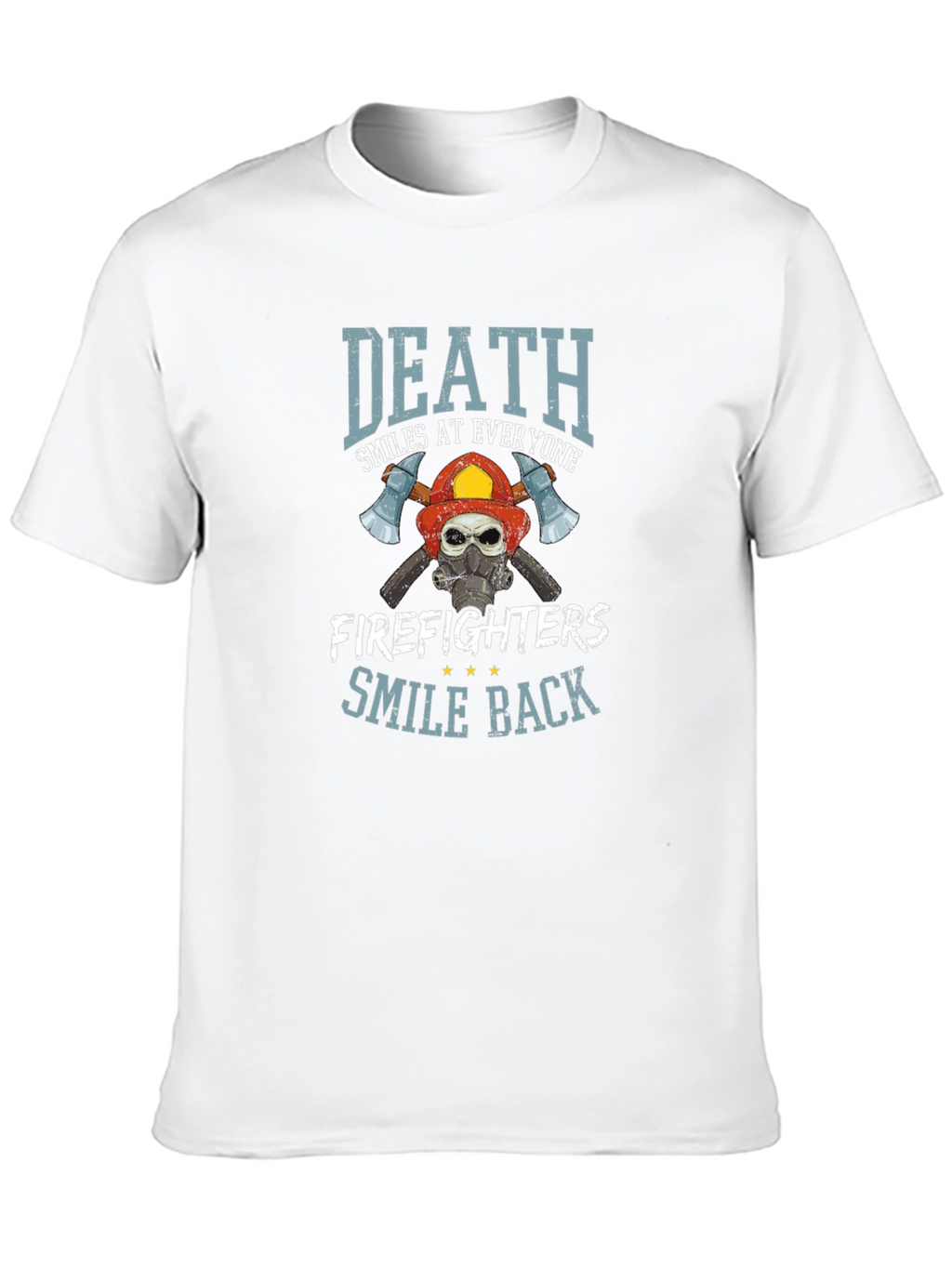 Firefighter Skull Graphic T-Shirt - Death Smiles Back