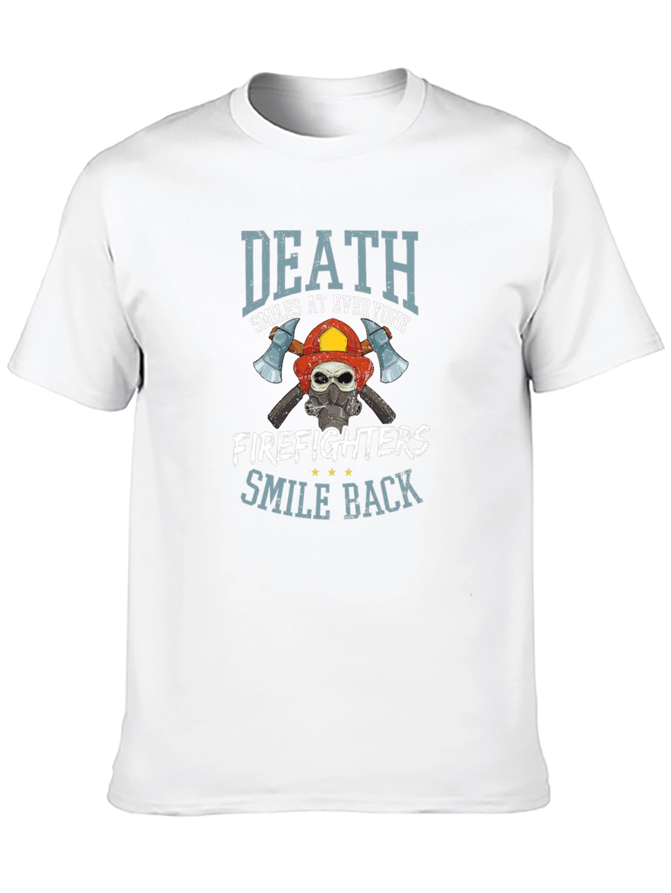 Firefighter Skull Graphic T-Shirt - Death Smiles Back