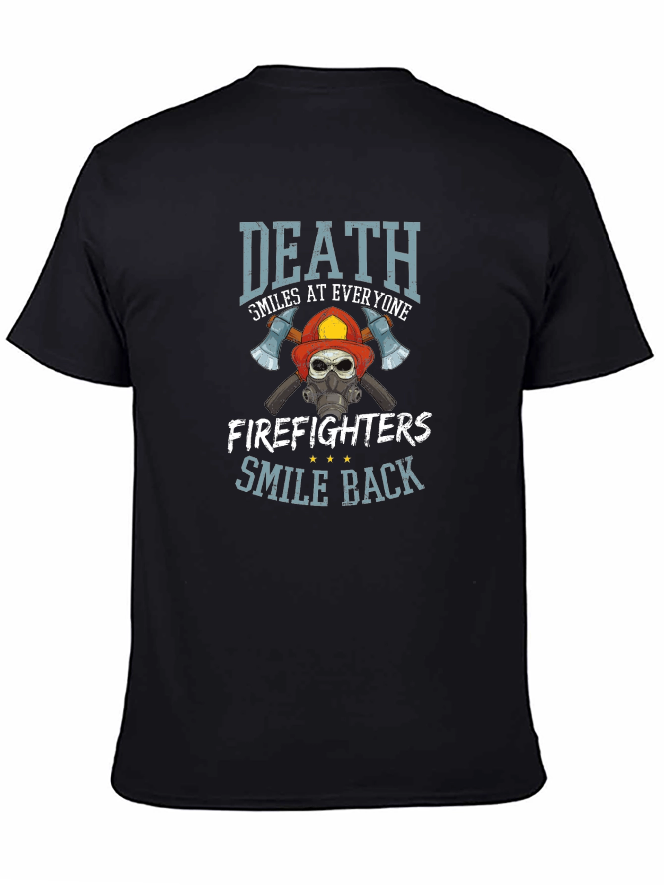 Firefighter Skull Graphic T-Shirt - Death Smiles Back