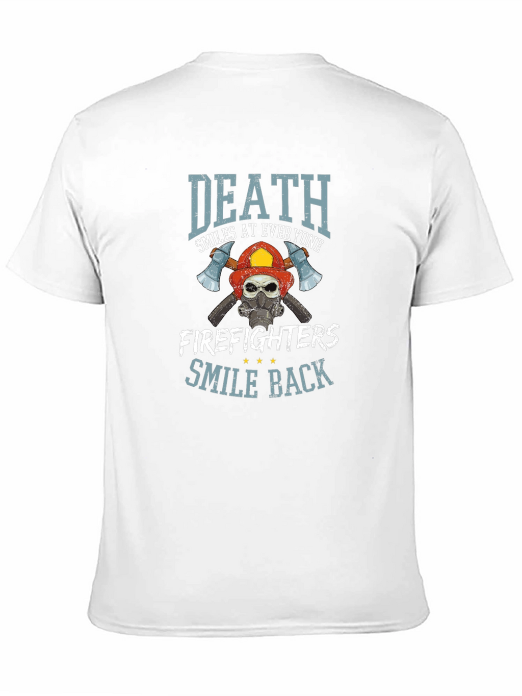 Firefighter Skull Graphic T-Shirt - Death Smiles Back