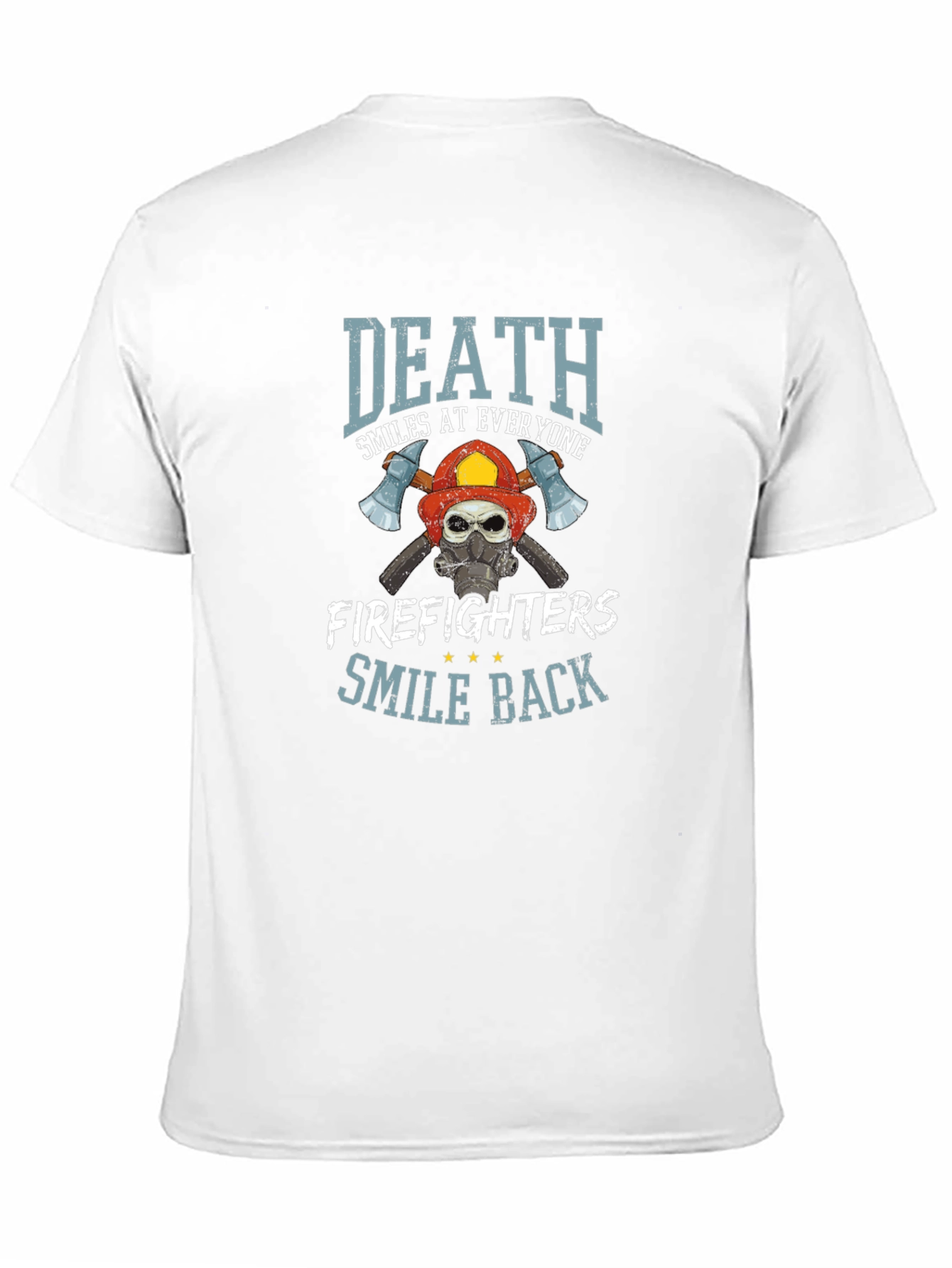 Firefighter Skull Graphic T-Shirt - Death Smiles Back