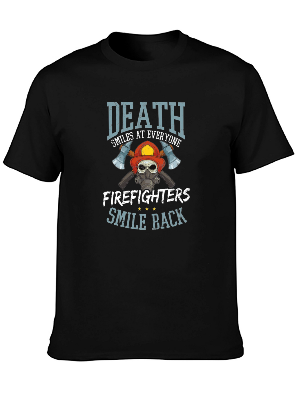 Firefighter Skull Graphic T-Shirt - Death Smiles Back