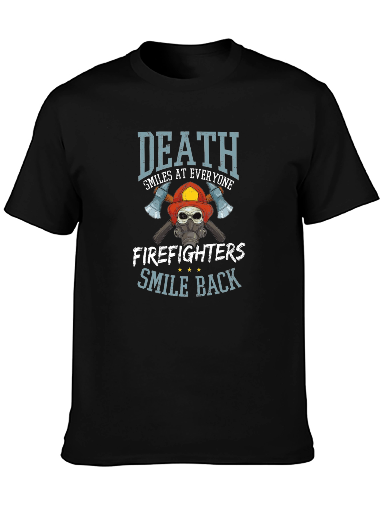 Firefighter Skull Graphic T-Shirt - Death Smiles Back