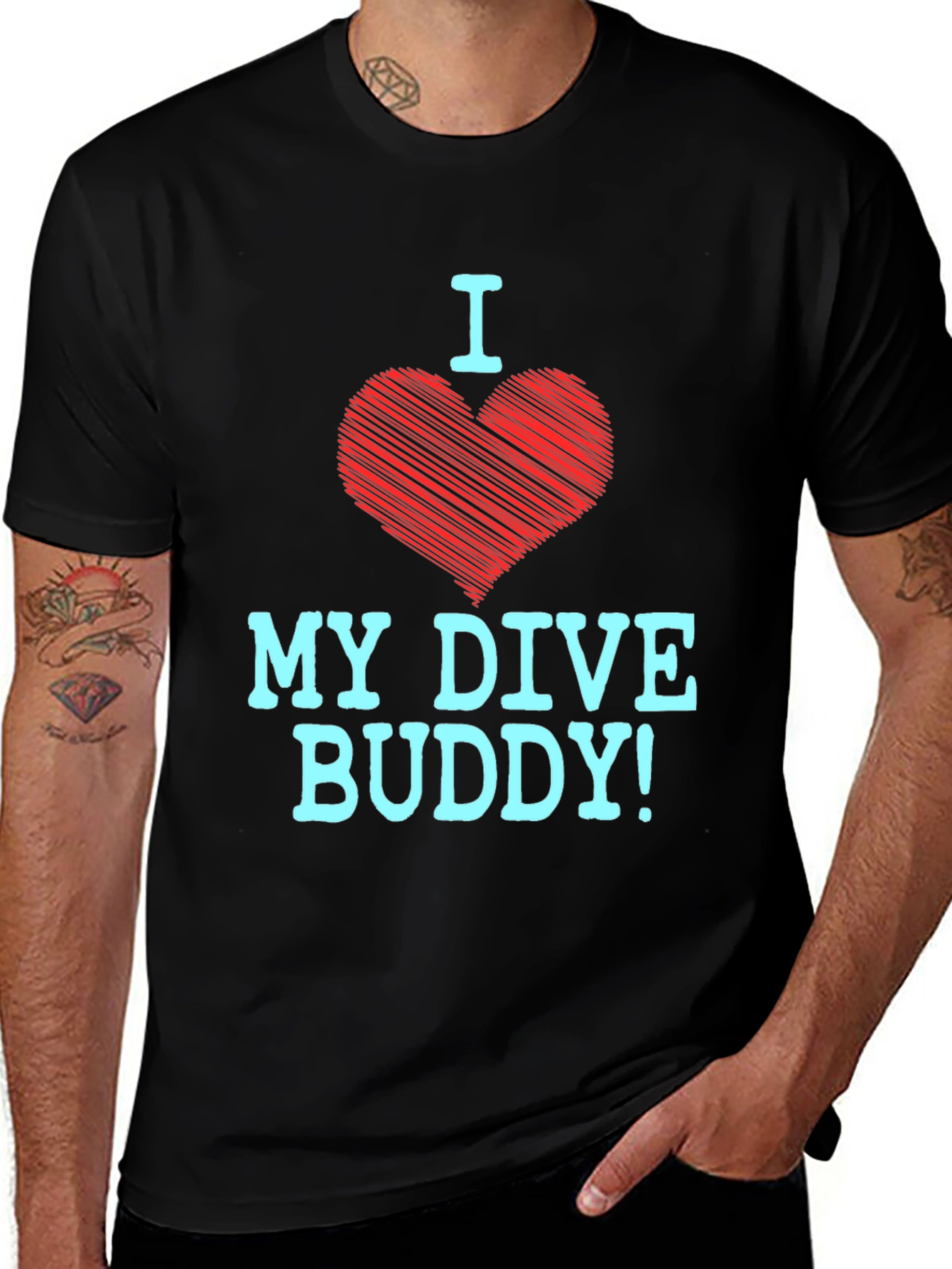 I Heart My Dive Buddy T-Shirt - Scuba Diving Gift