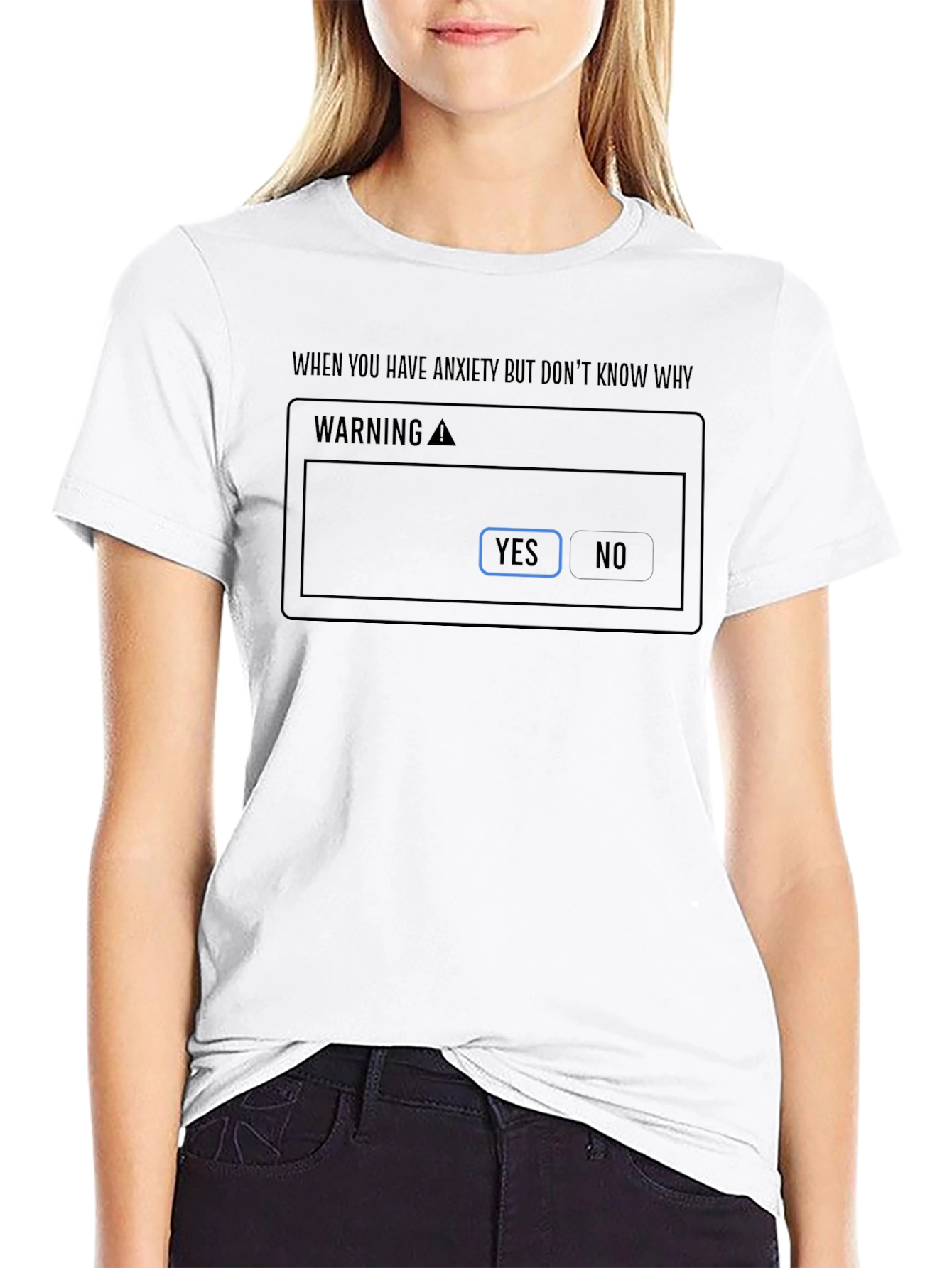 Anxiety Meme Black T-Shirt - Humorous Graphic Tee