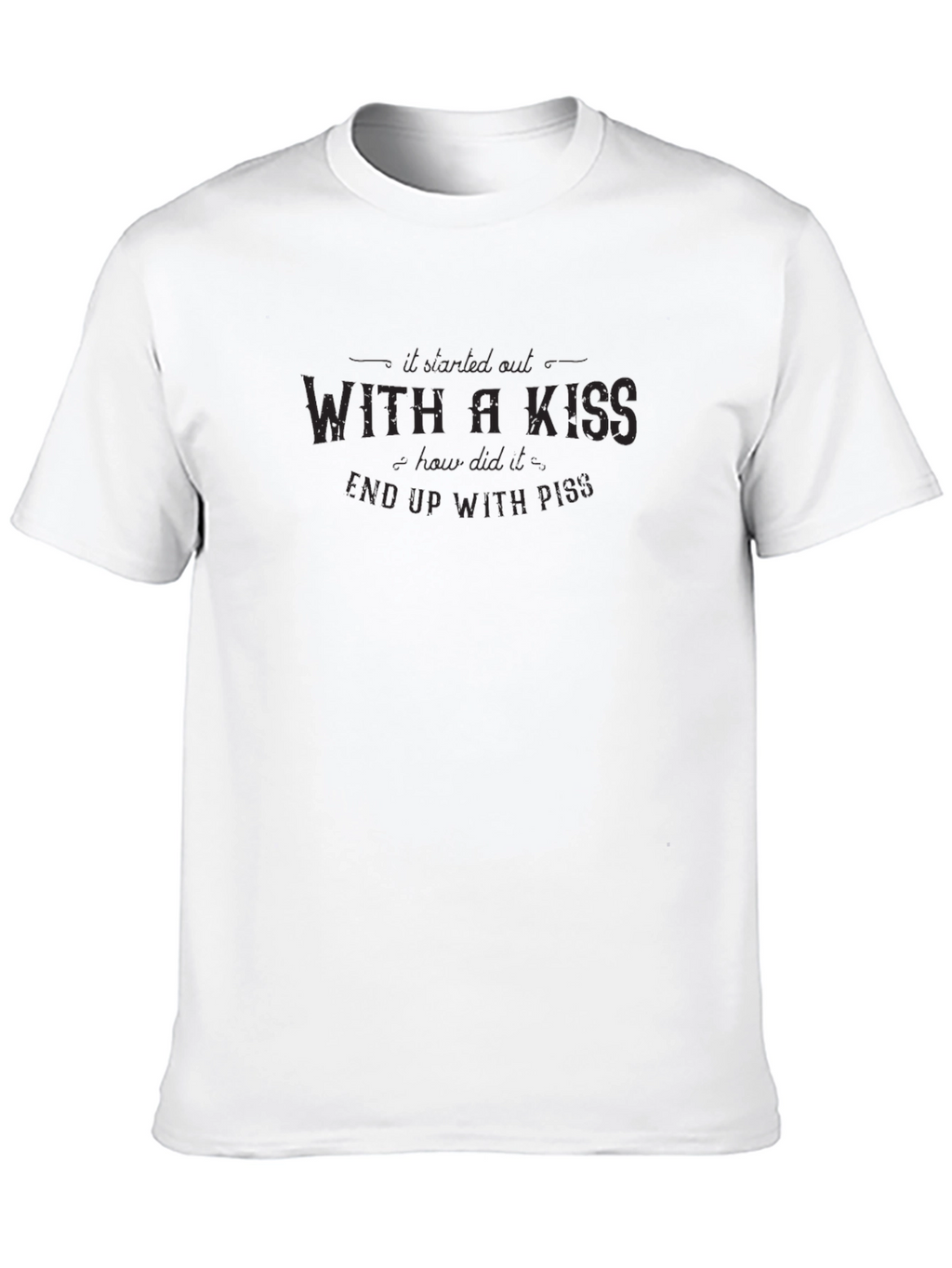 Black T-Shirt with With a Kiss Slogan