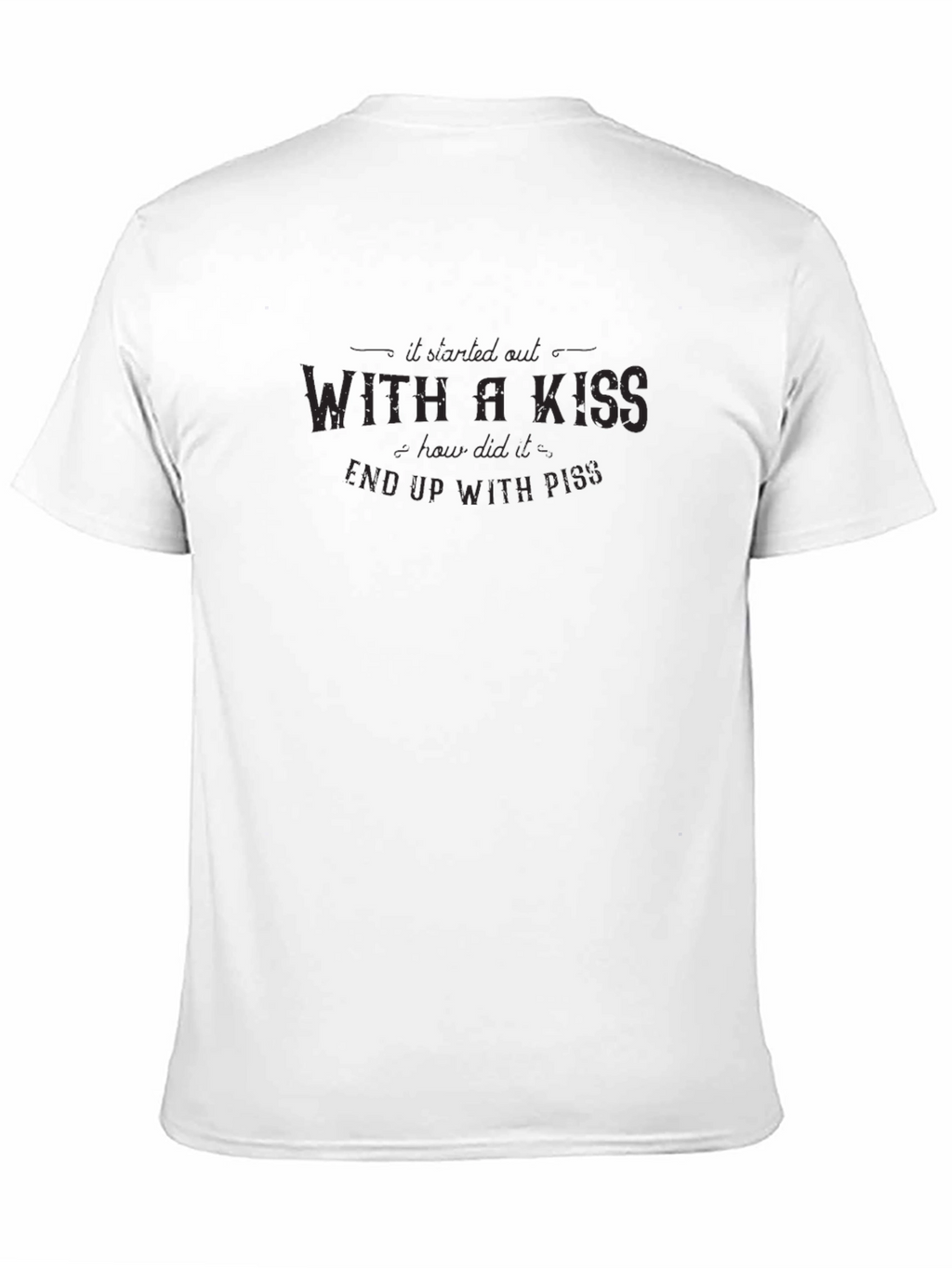 Black T-Shirt with With a Kiss Slogan