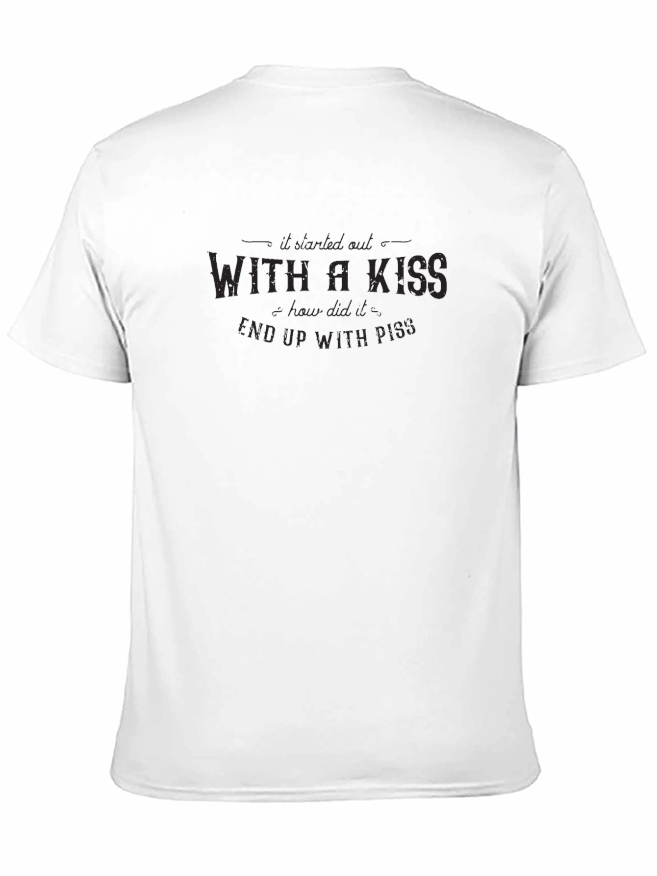Black T-Shirt with With a Kiss Slogan