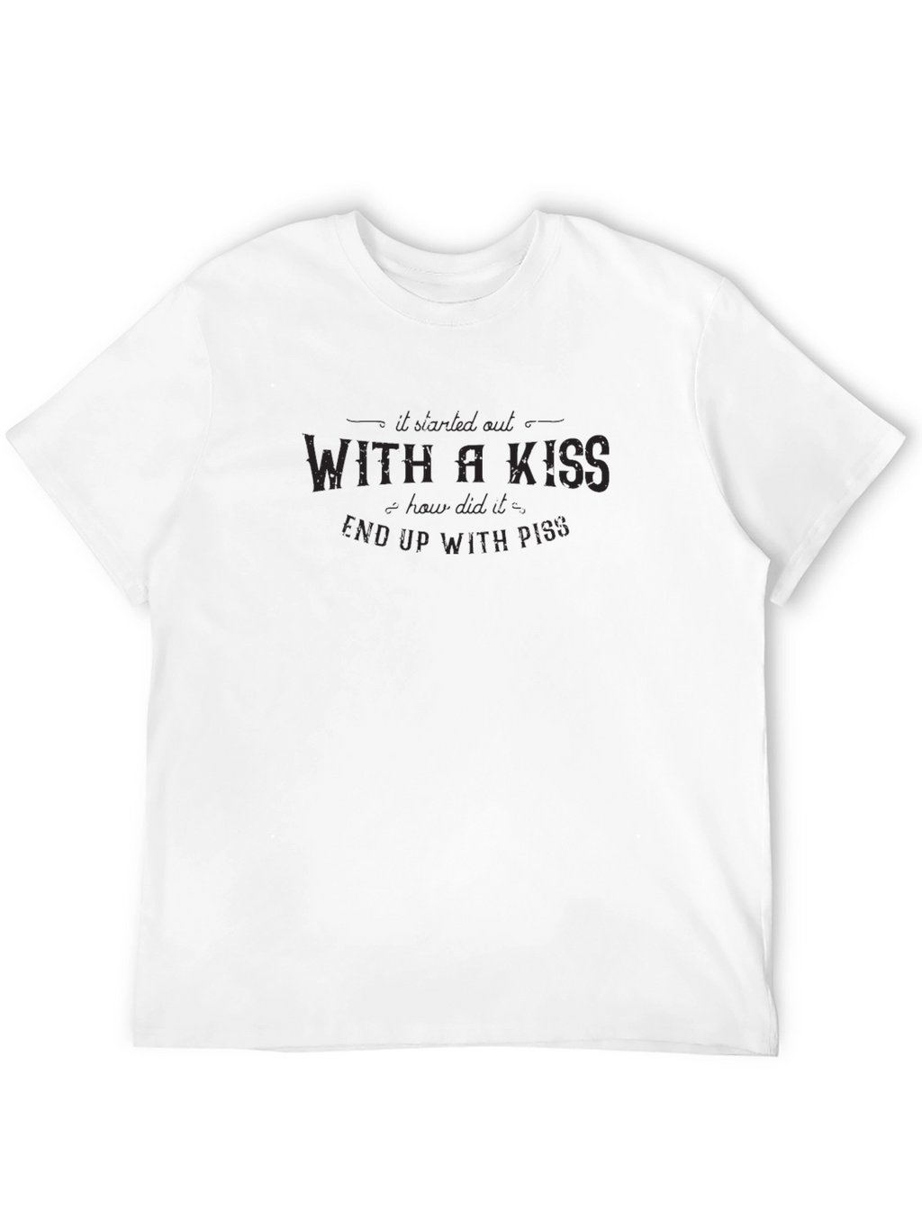 Black T-Shirt with With a Kiss Slogan