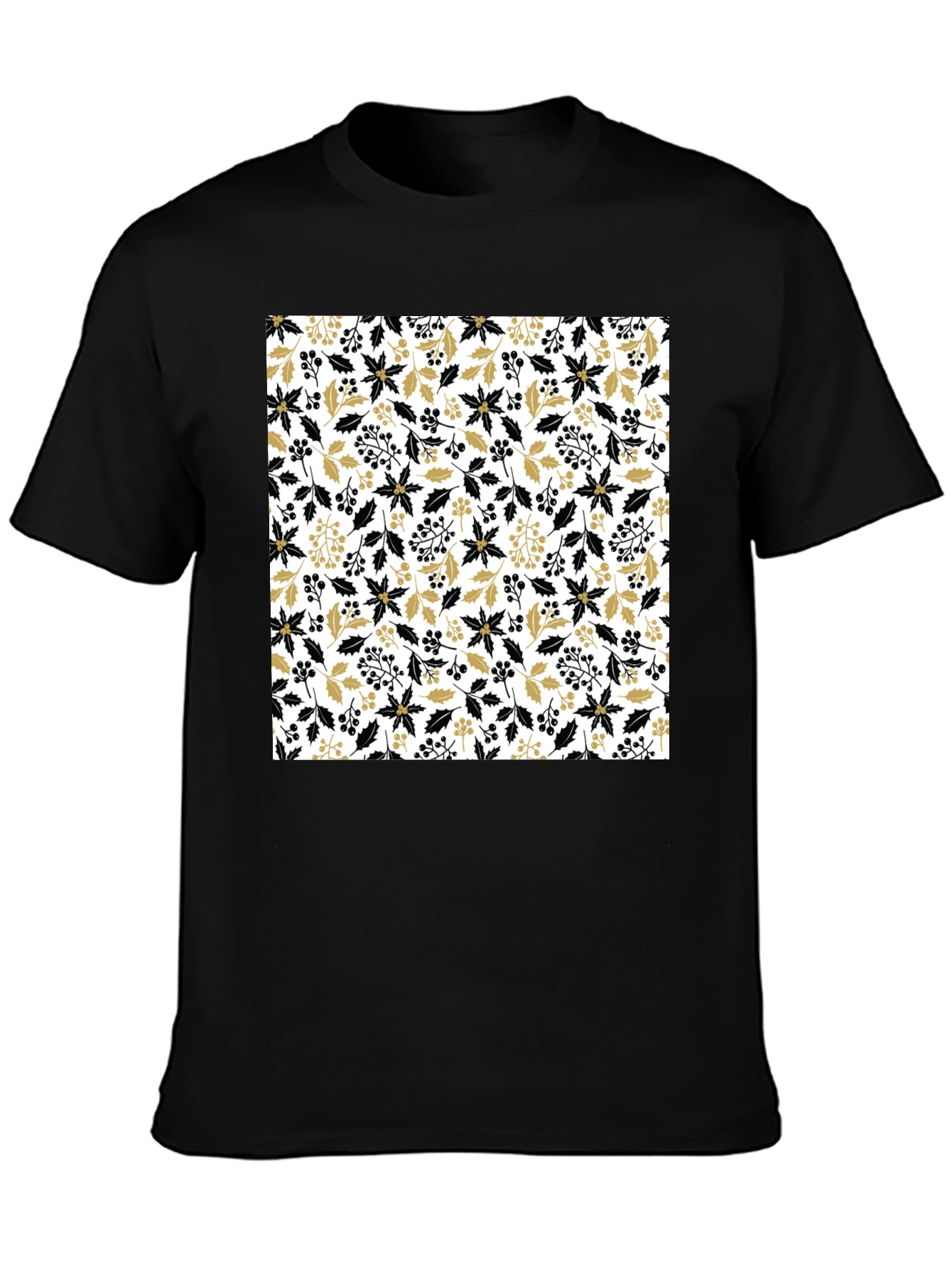 Floral Pattern Crew Neck Tee