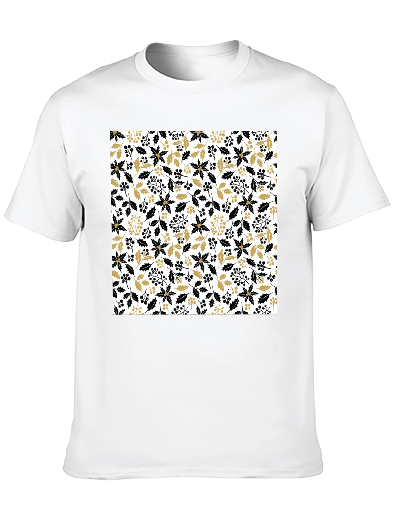 Floral Pattern Crew Neck Tee