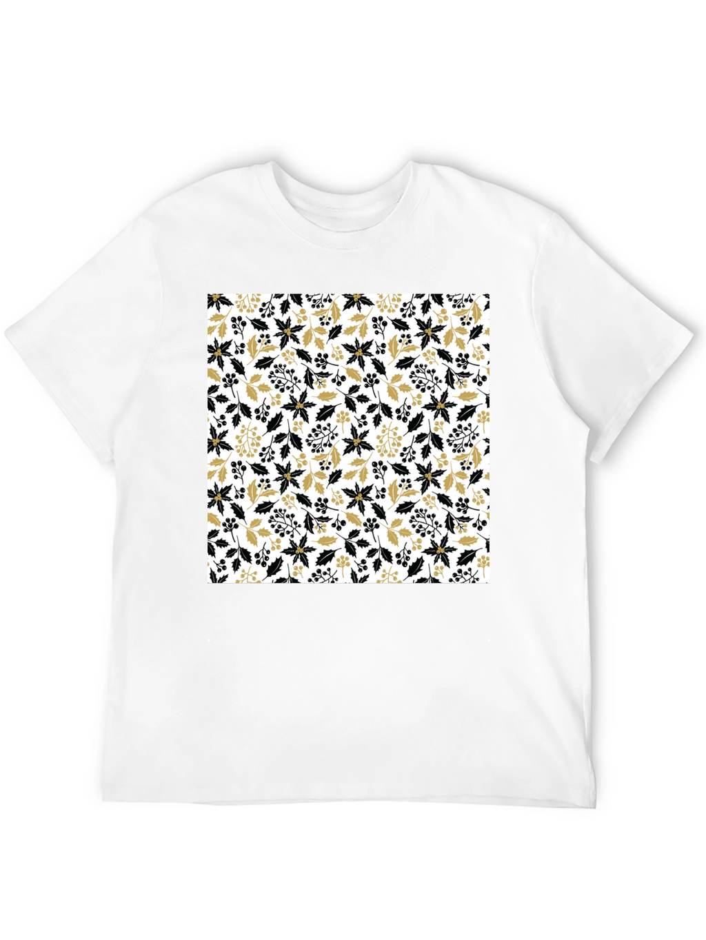 Floral Pattern Crew Neck Tee