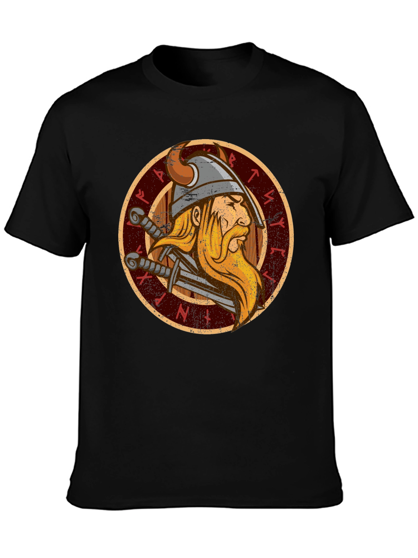 Viking Warrior Graphic Tee - Norse Mythology T-Shirt