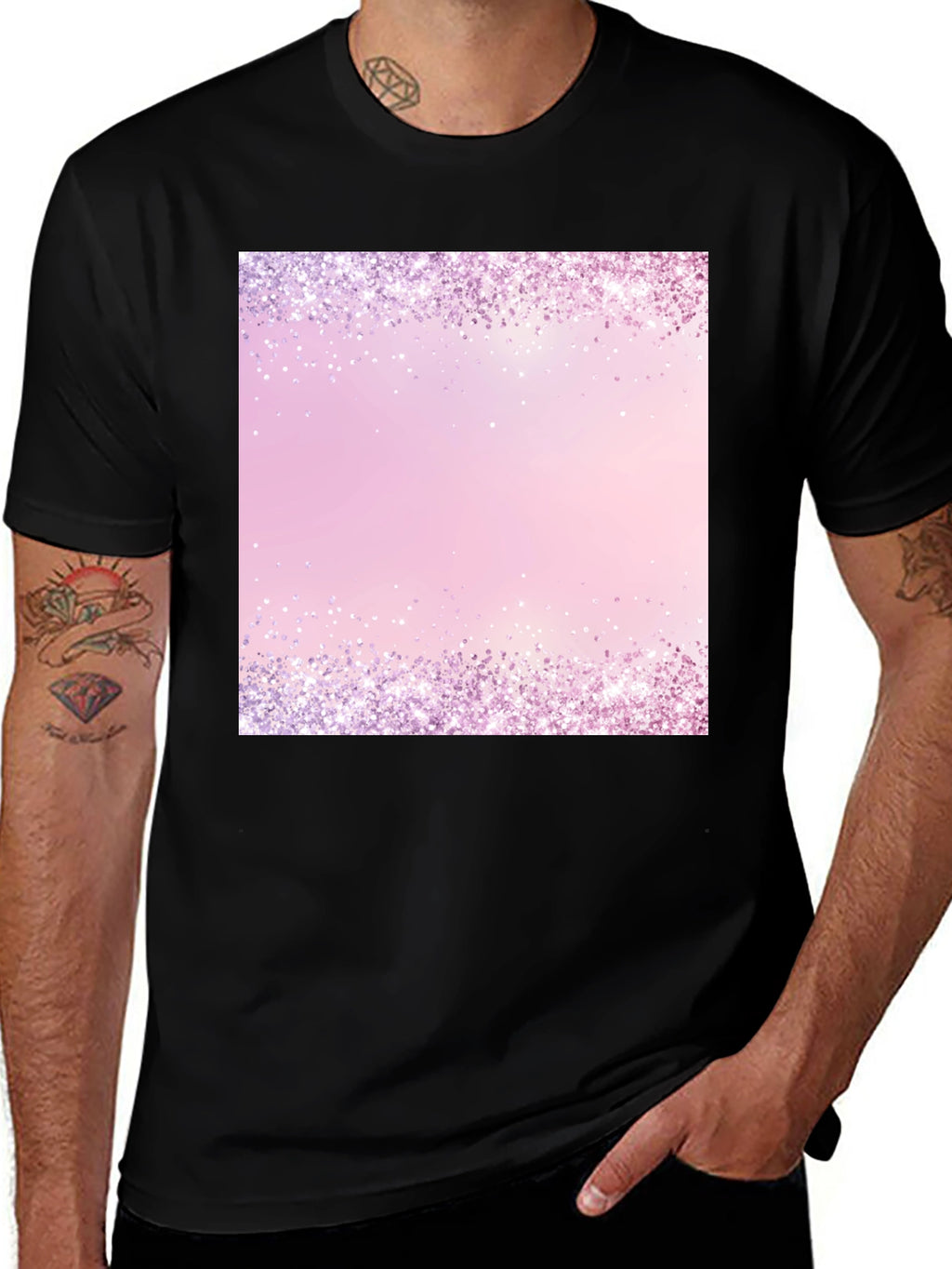 Sparkling Border Graphic Print T-Shirt
