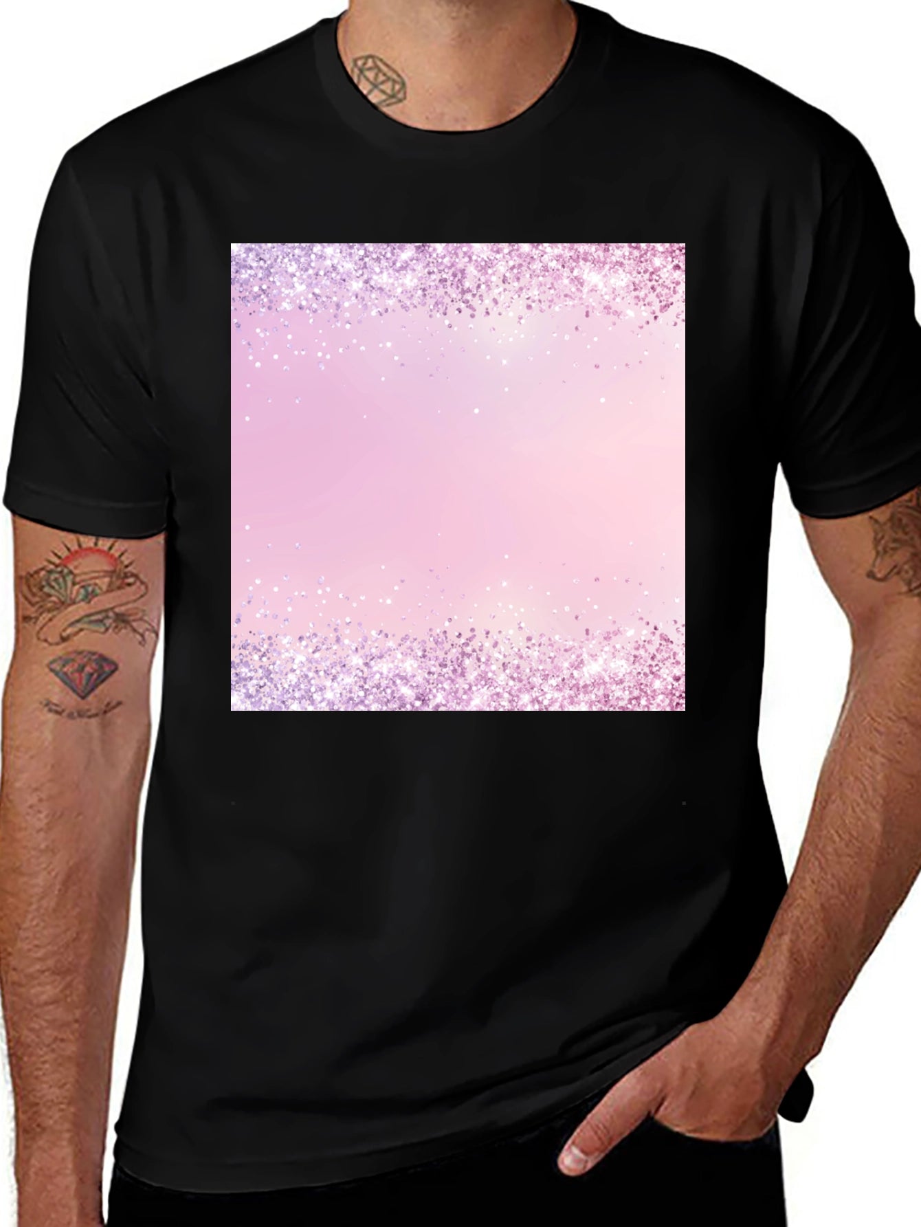Sparkling Border Graphic Print T-Shirt