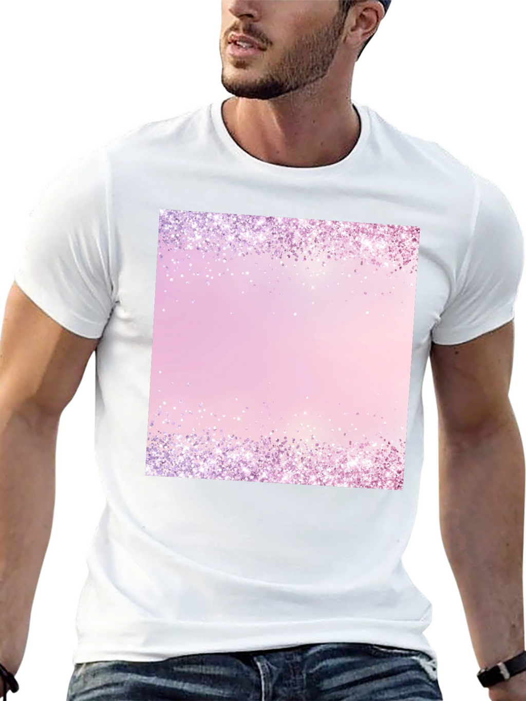 Sparkling Border Graphic Print T-Shirt