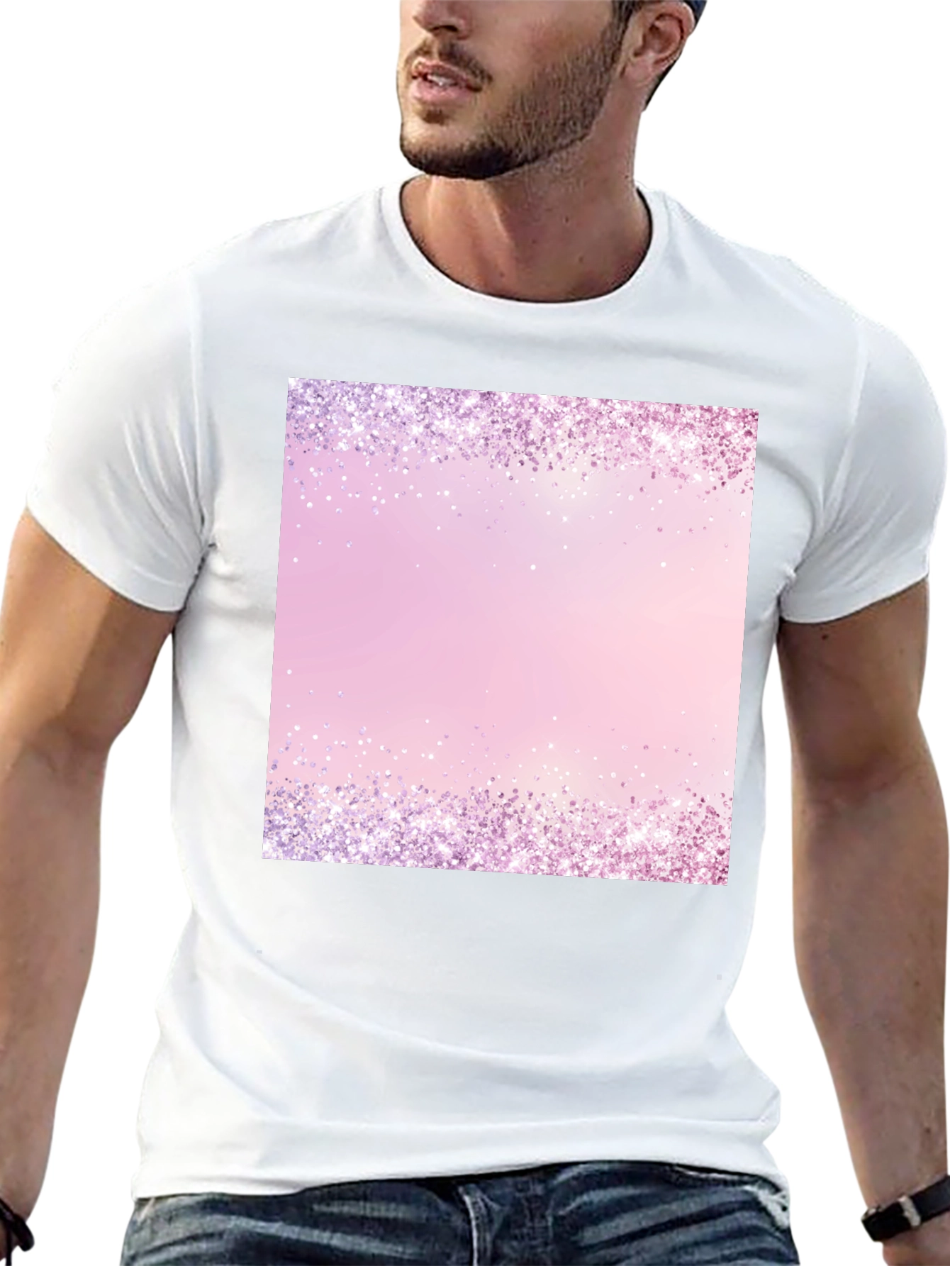 Sparkling Border Graphic Print T-Shirt