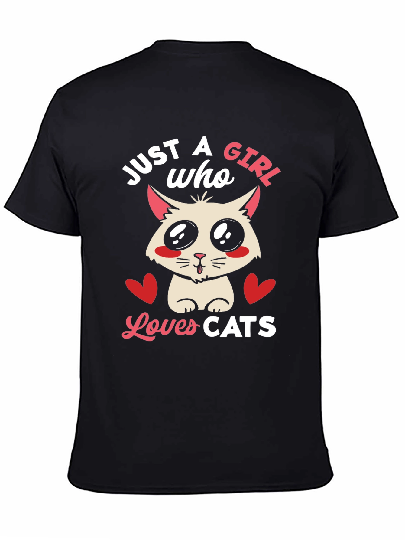 Just A Girl Who Loves Cats T-Shirt Cute Kitten Tee