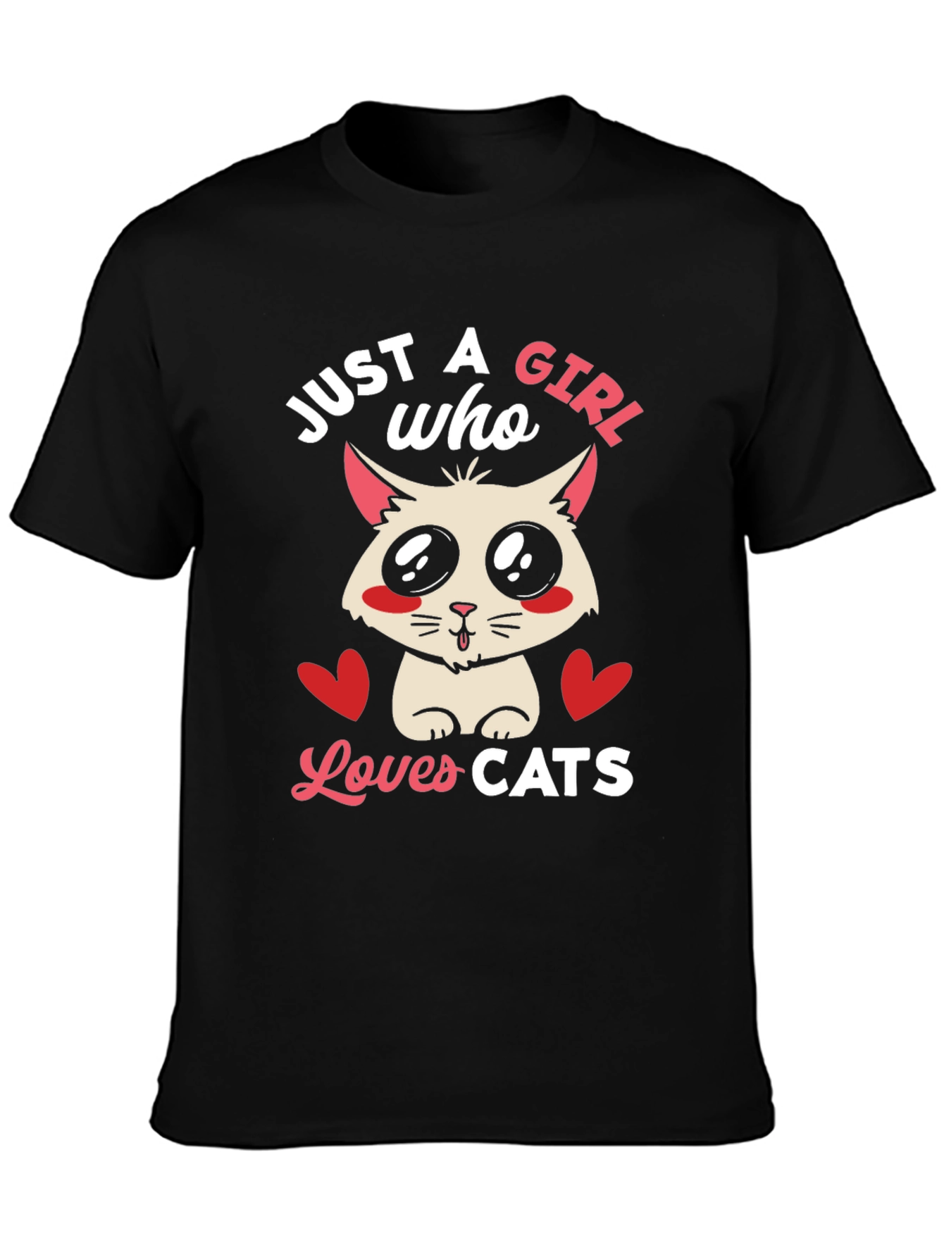 Just A Girl Who Loves Cats T-Shirt Cute Kitten Tee