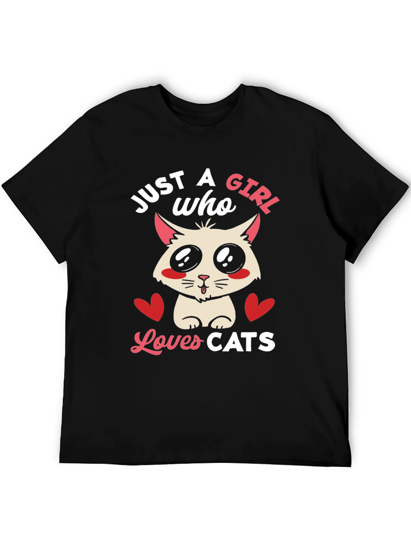 Just A Girl Who Loves Cats T-Shirt Cute Kitten Tee