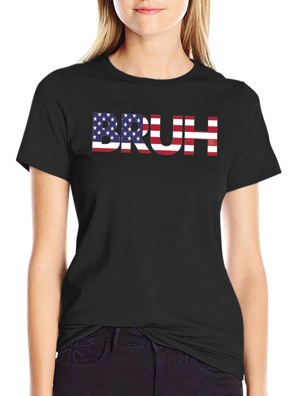 American Flag Bruh Graphic T-Shirt