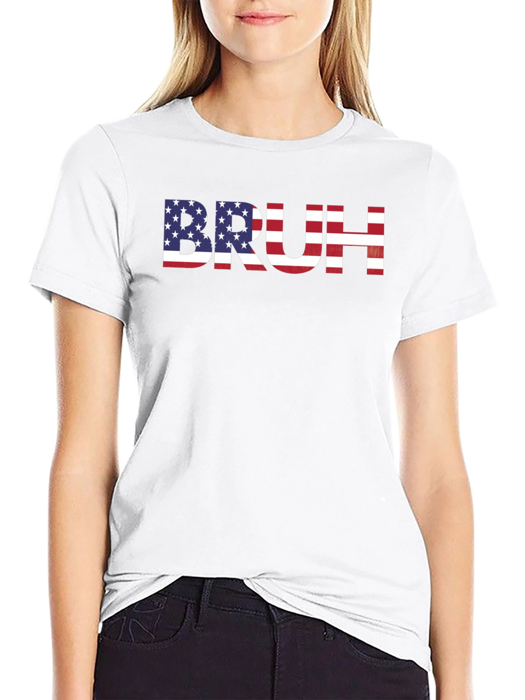American Flag Bruh Graphic T-Shirt