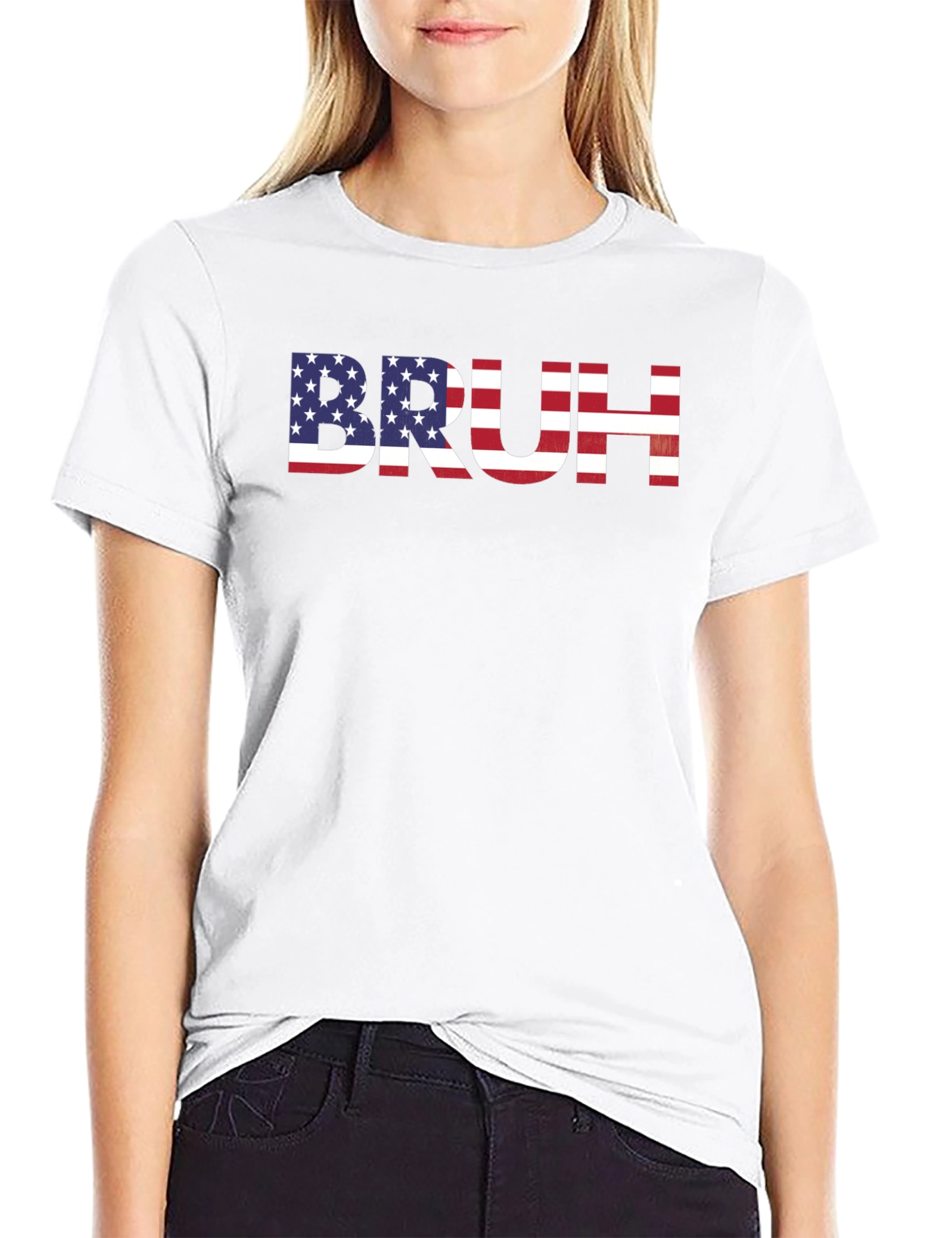 American Flag Bruh Graphic T-Shirt