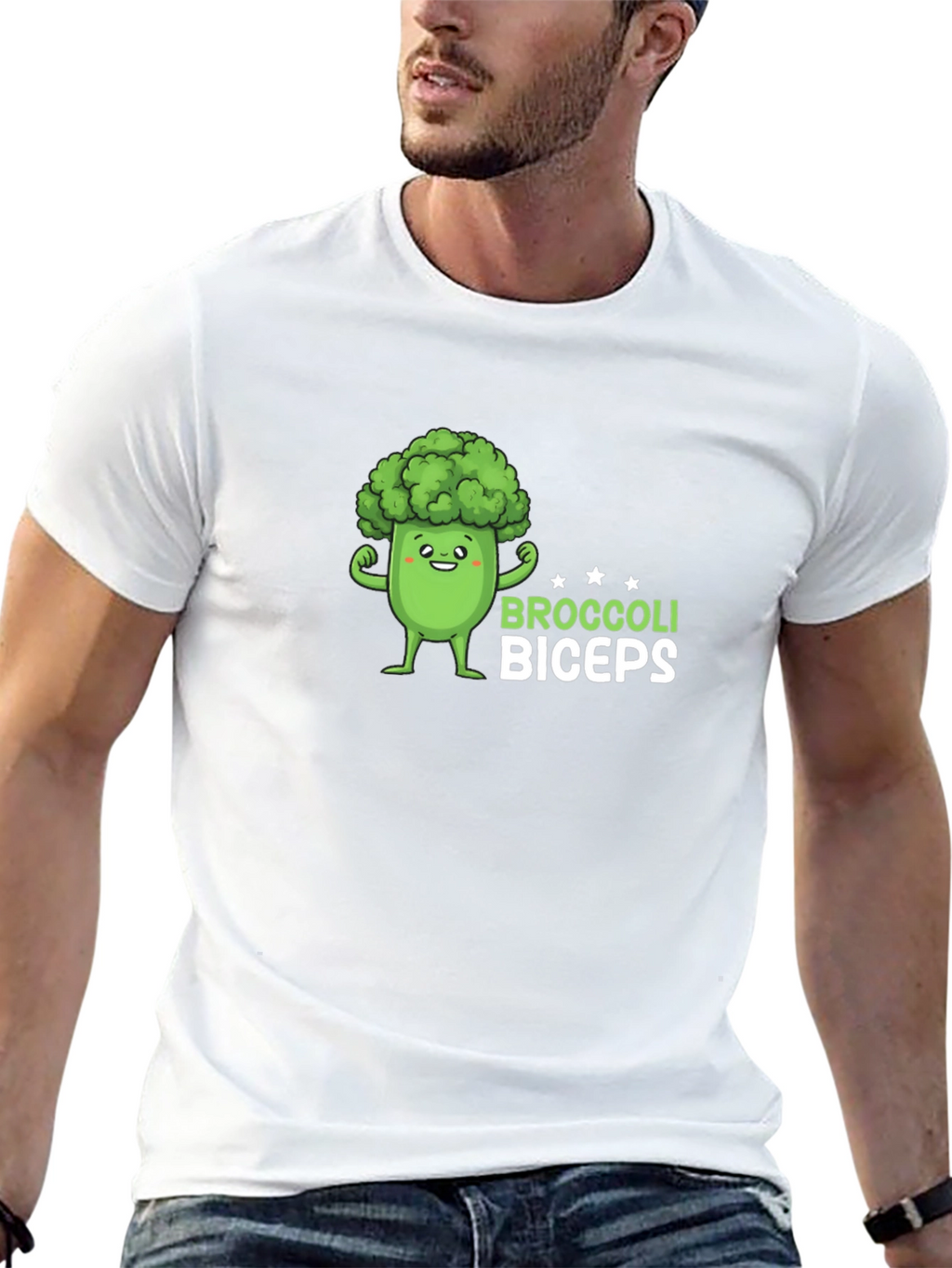 Broccoli Biceps Black T-Shirt - Funny Gym Tee