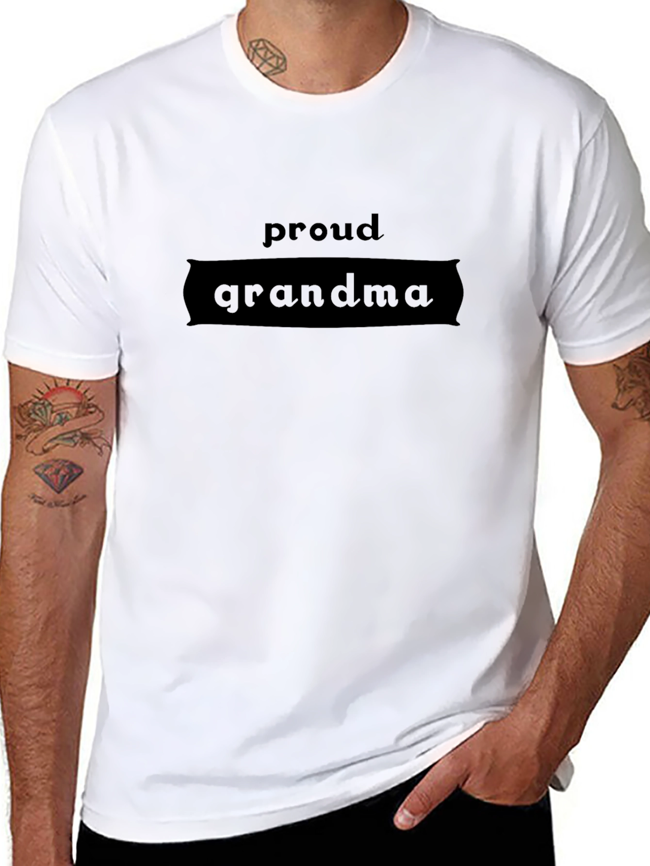 Proud Grandma Black T-Shirt