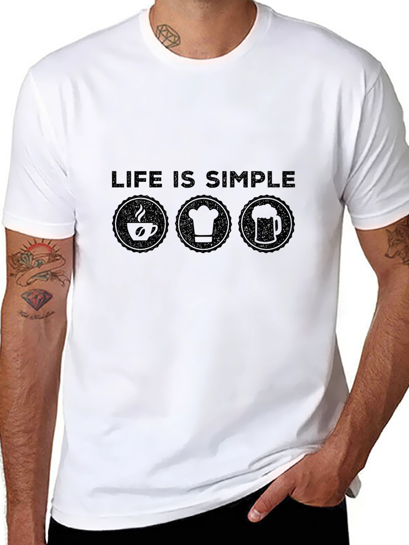 Life is Simple T-Shirt - Coffee Chef Beer