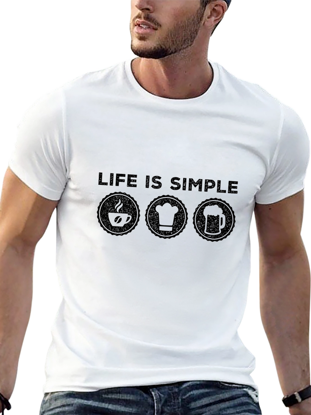 Life is Simple T-Shirt - Coffee Chef Beer